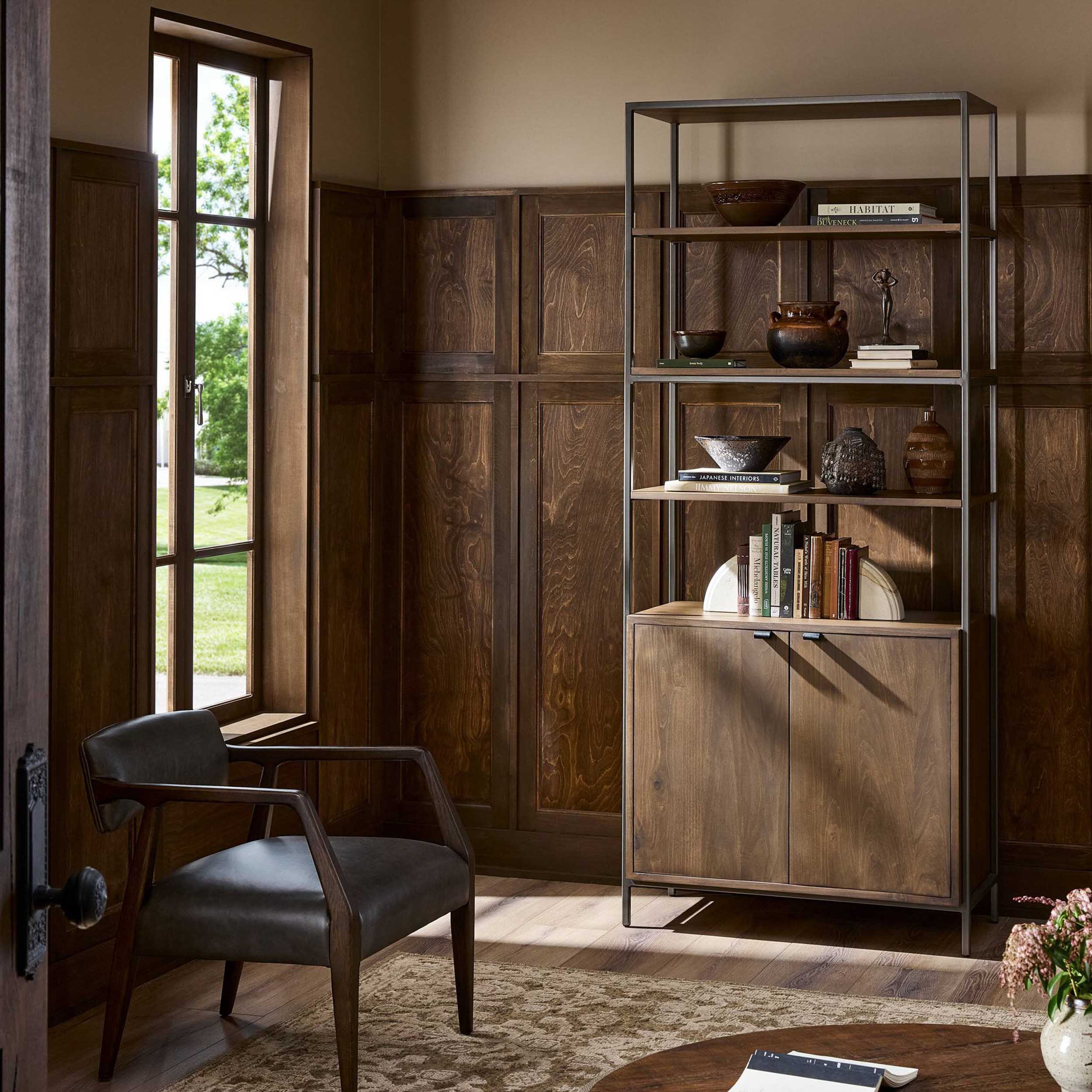 Trey Modular Wide Bookcase, Auburn Poplar