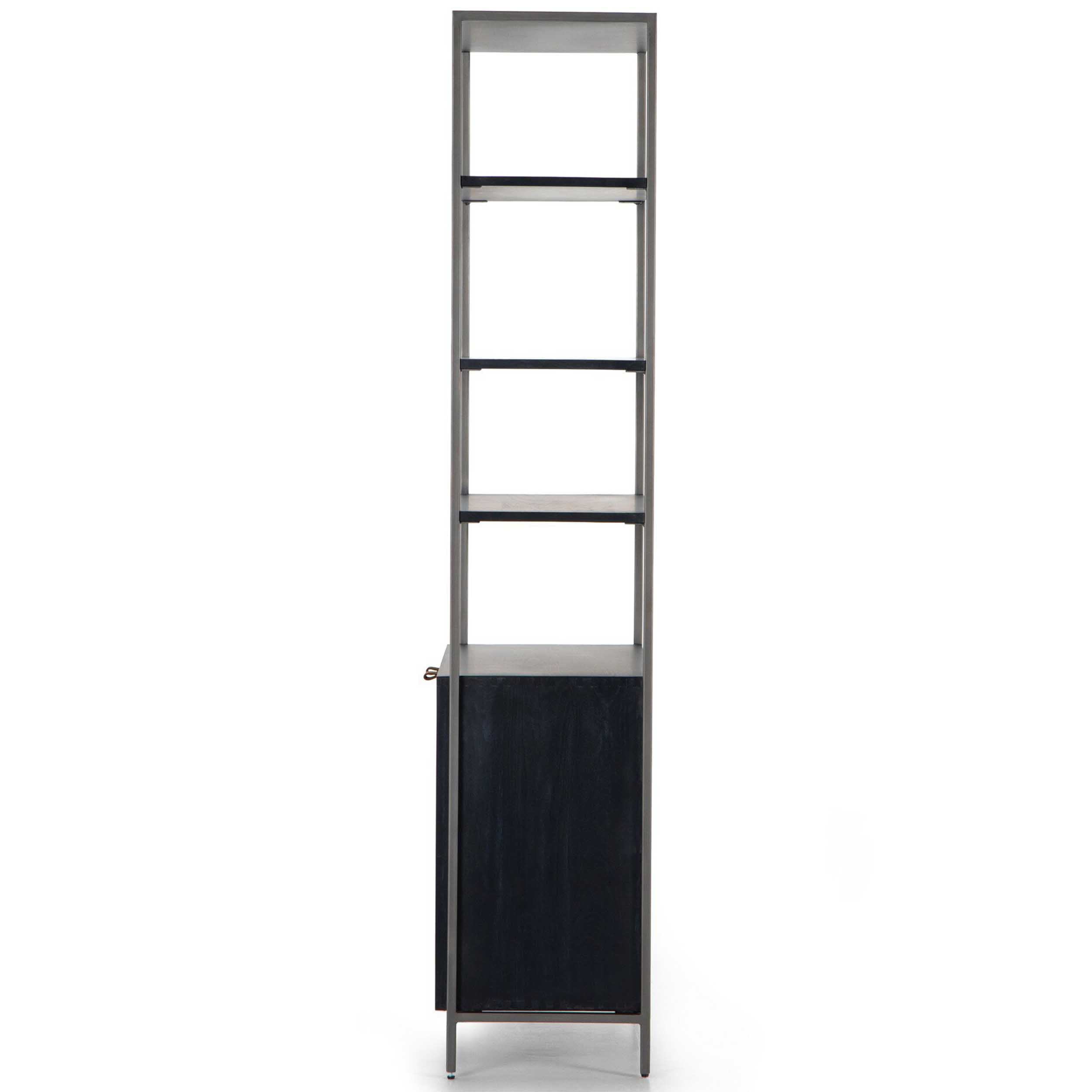 Trey Modular Wide Bookcase, Black Wash Poplar