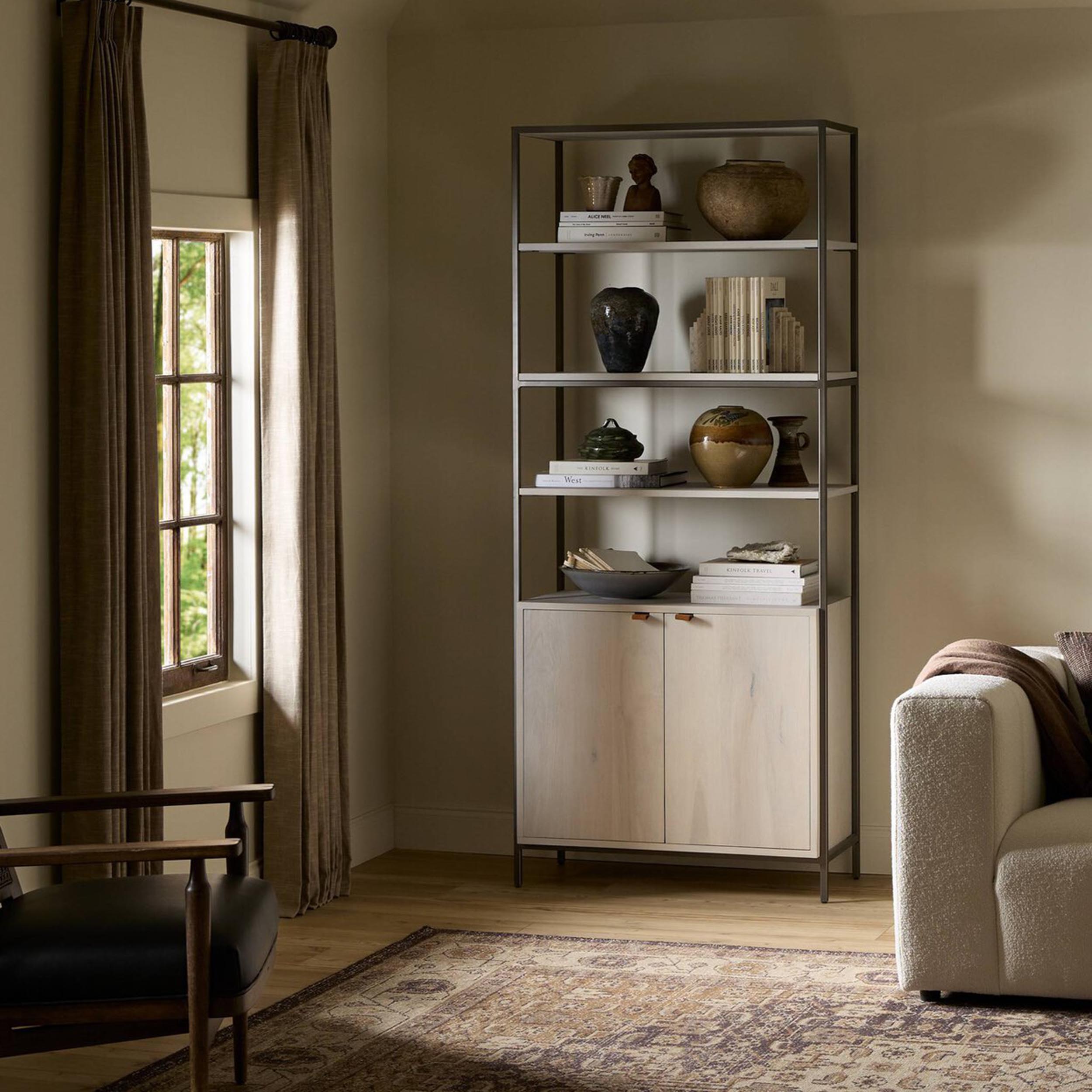 Trey Modular Wide Bookcase, Dove Poplar