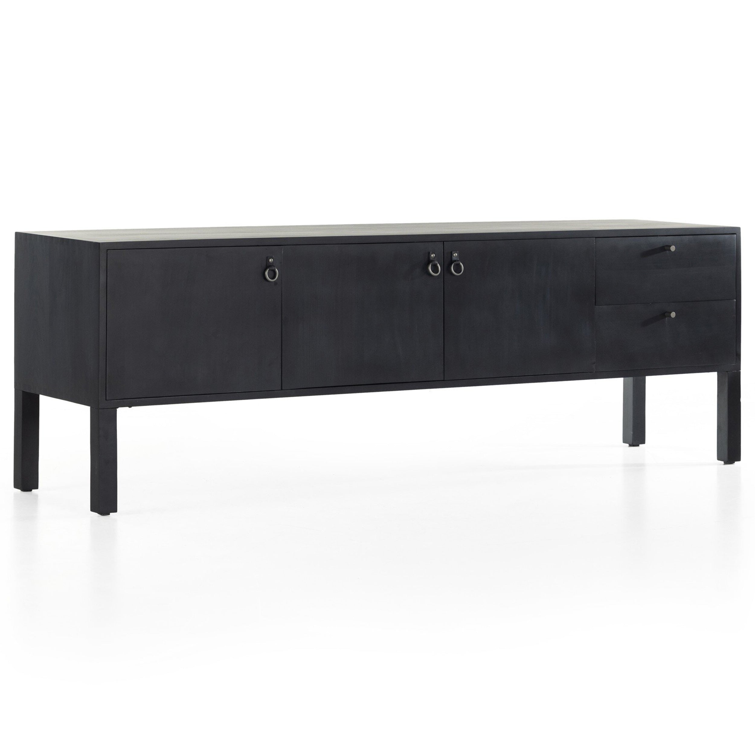 Isador Media Console, Black Wash Poplar