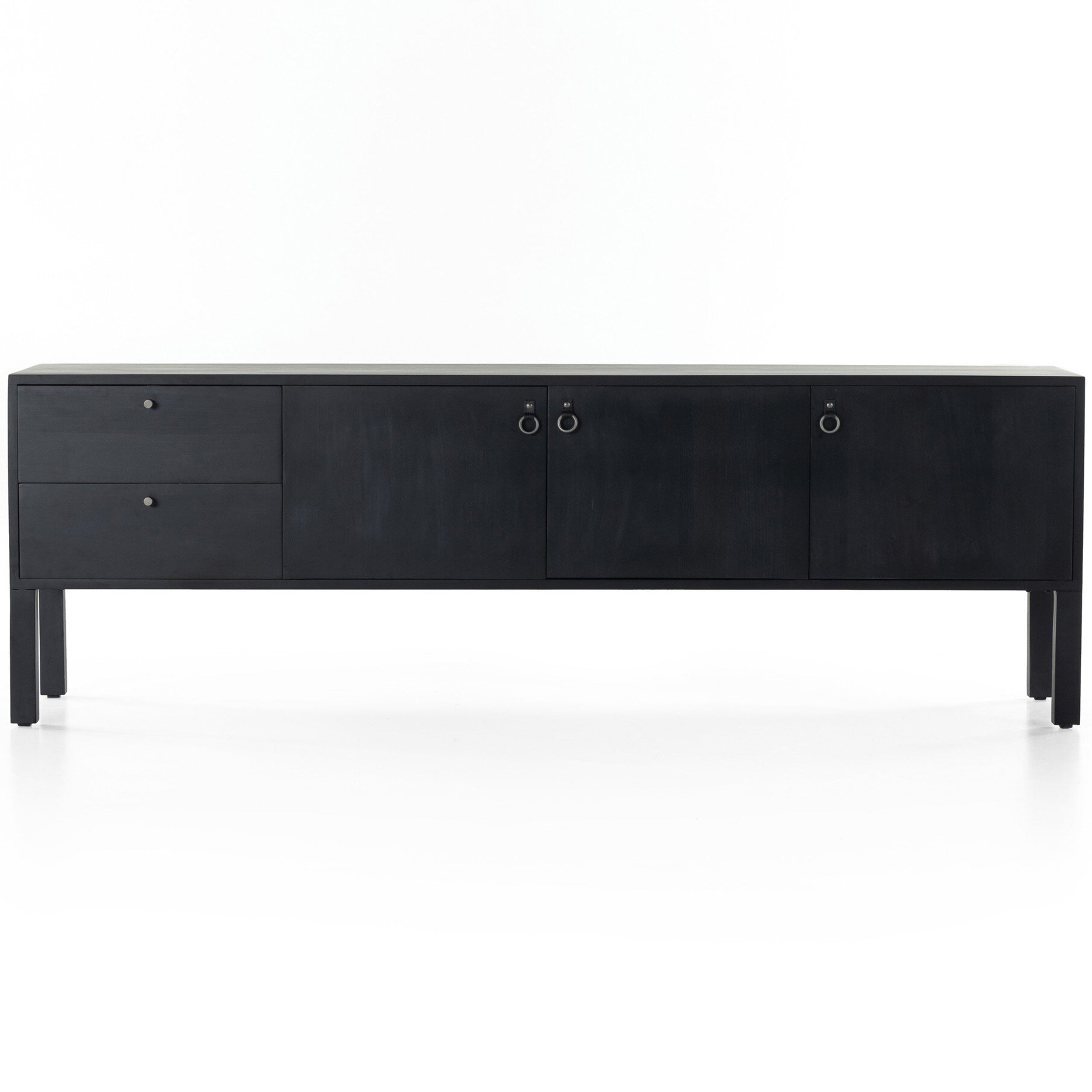 Isador Media Console, Black Wash Poplar