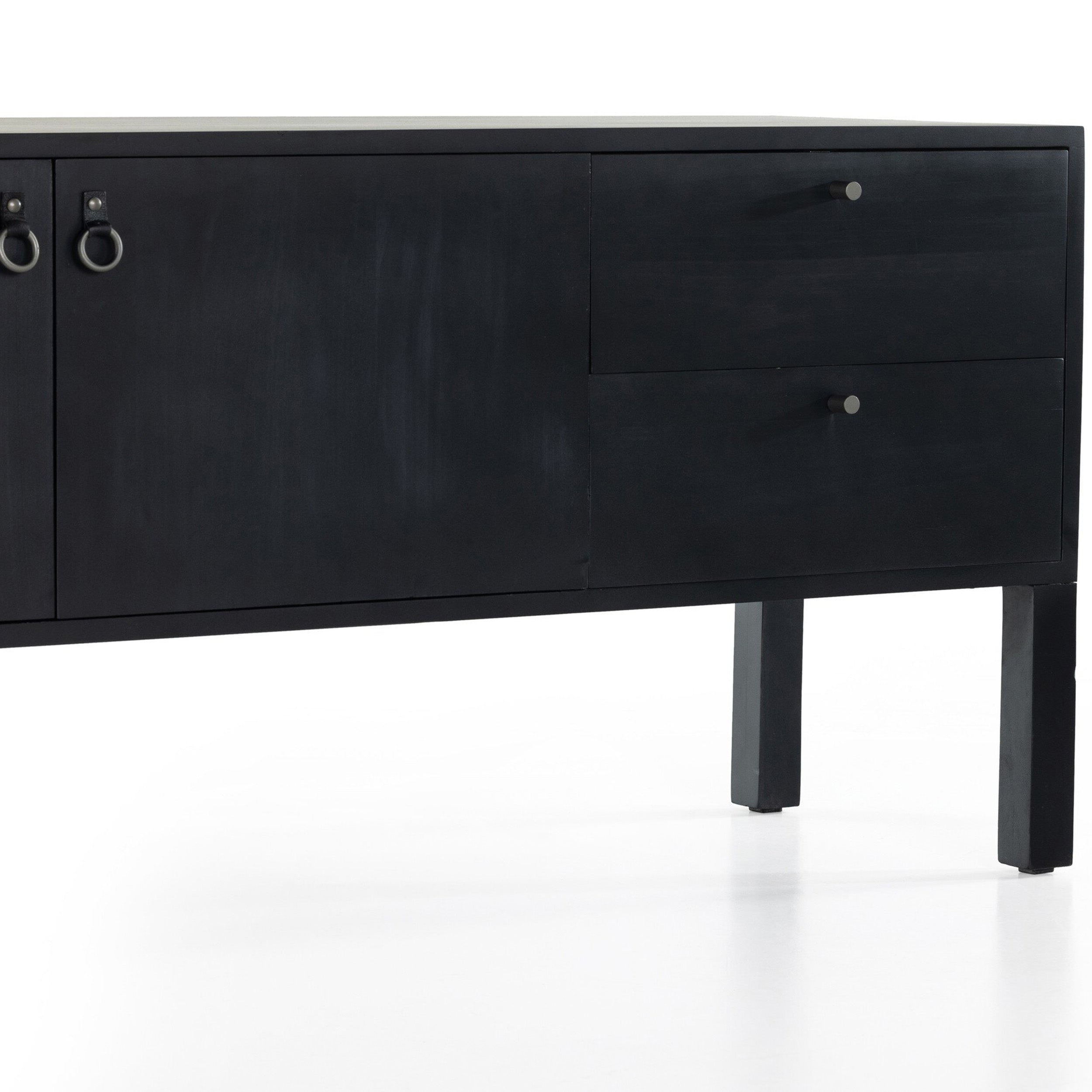Isador Media Console, Black Wash Poplar