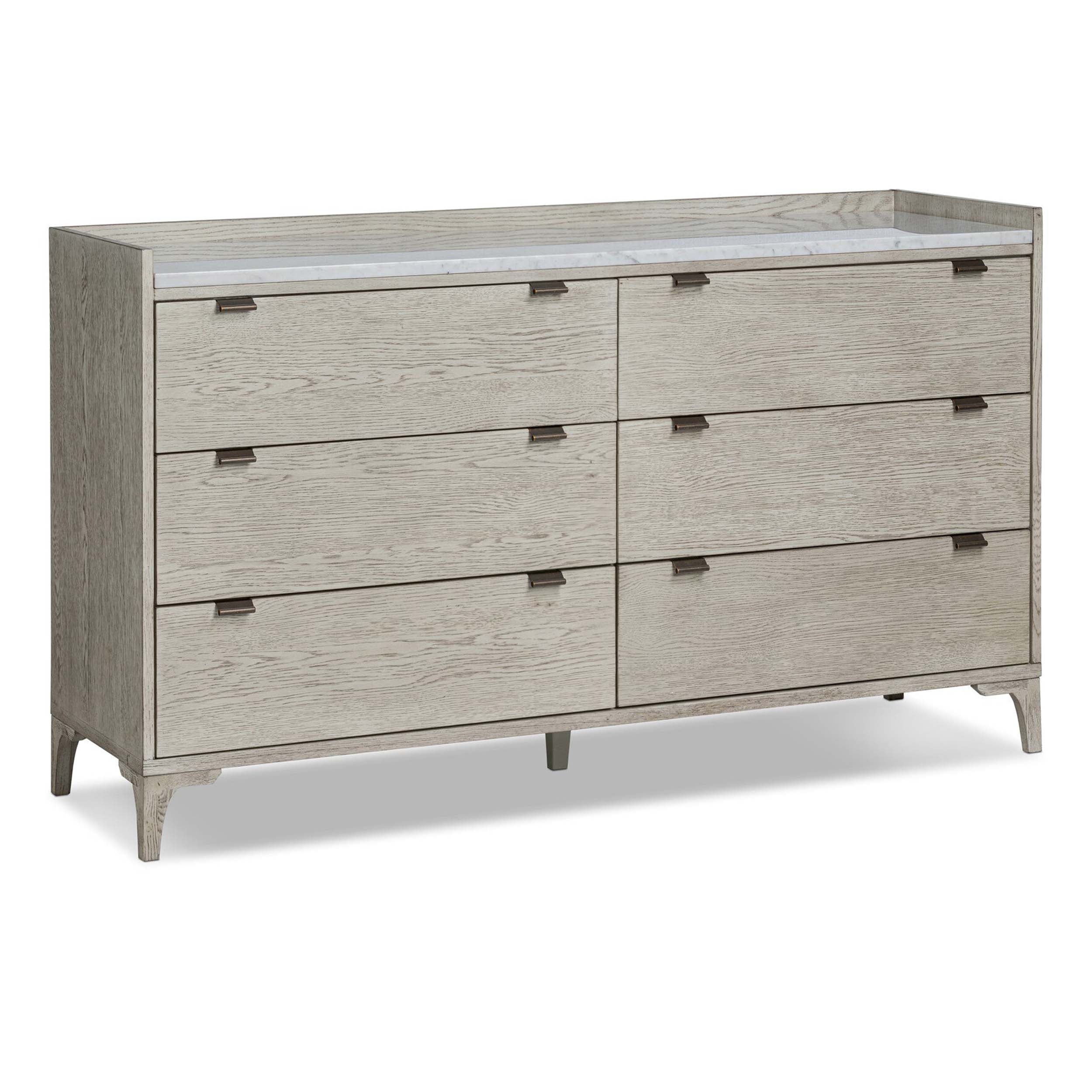 Viggo 6 Drawer Dresser, Vintage White Oak