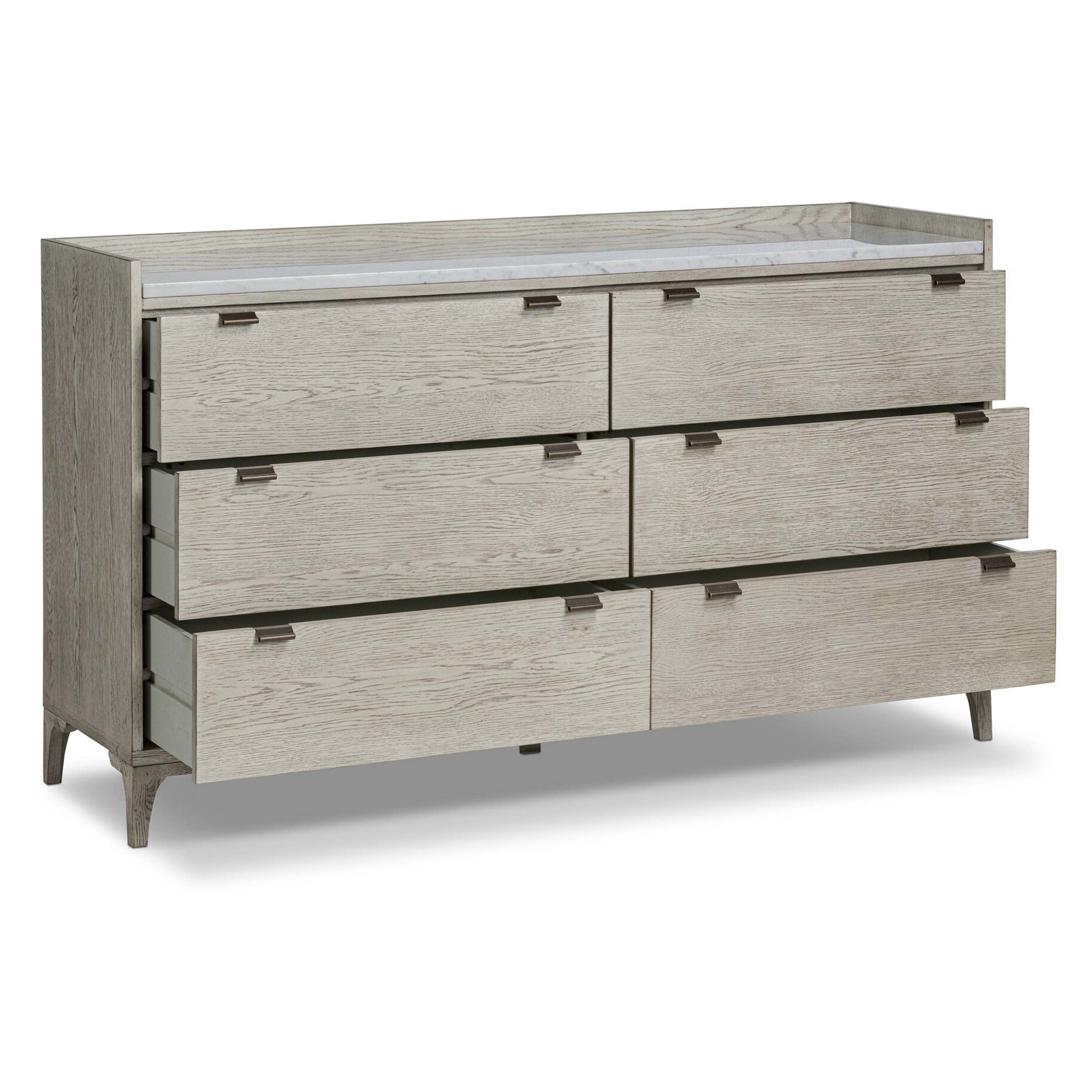 Viggo 6 Drawer Dresser, Vintage White Oak