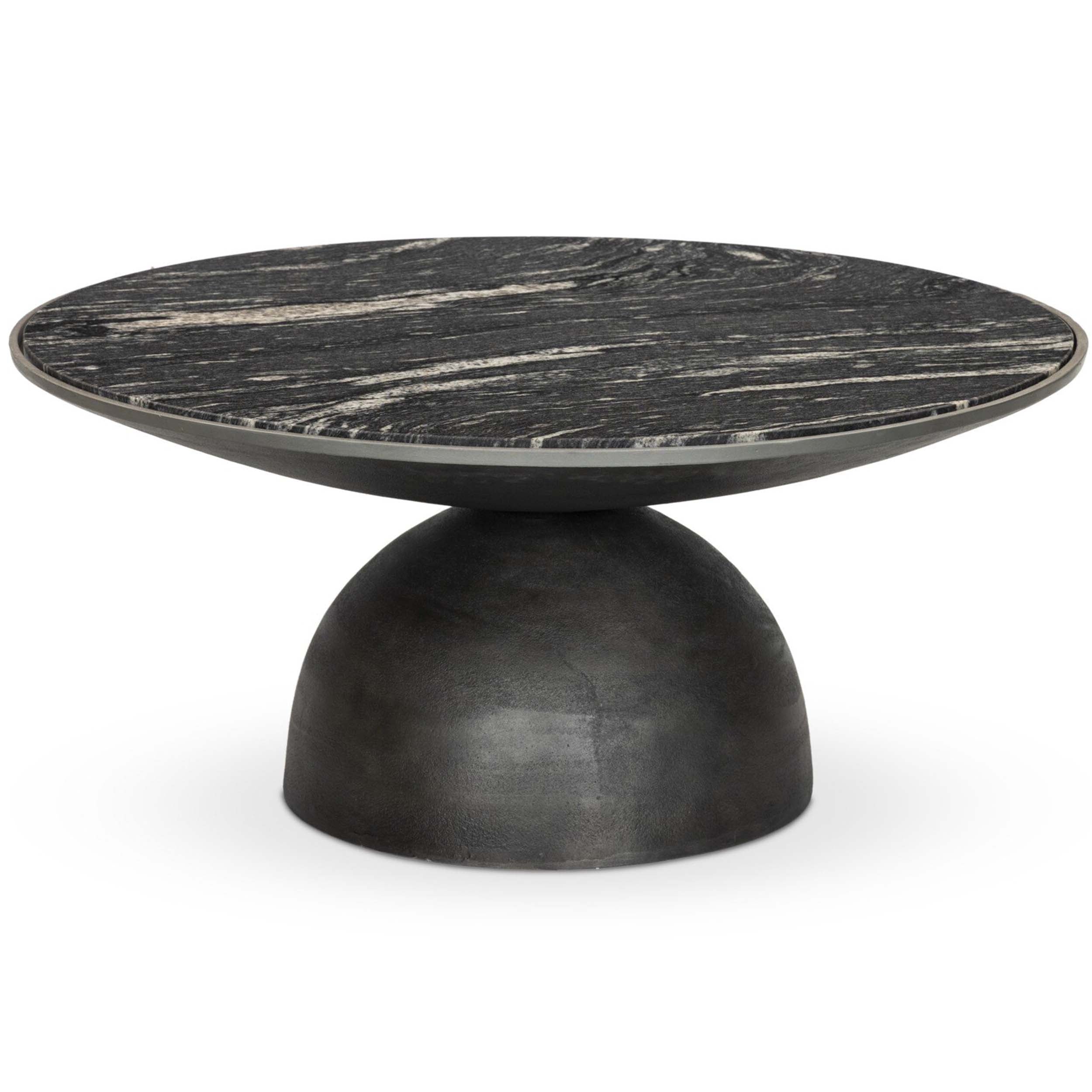 Corbett Coffee Table, Polished Black Marble