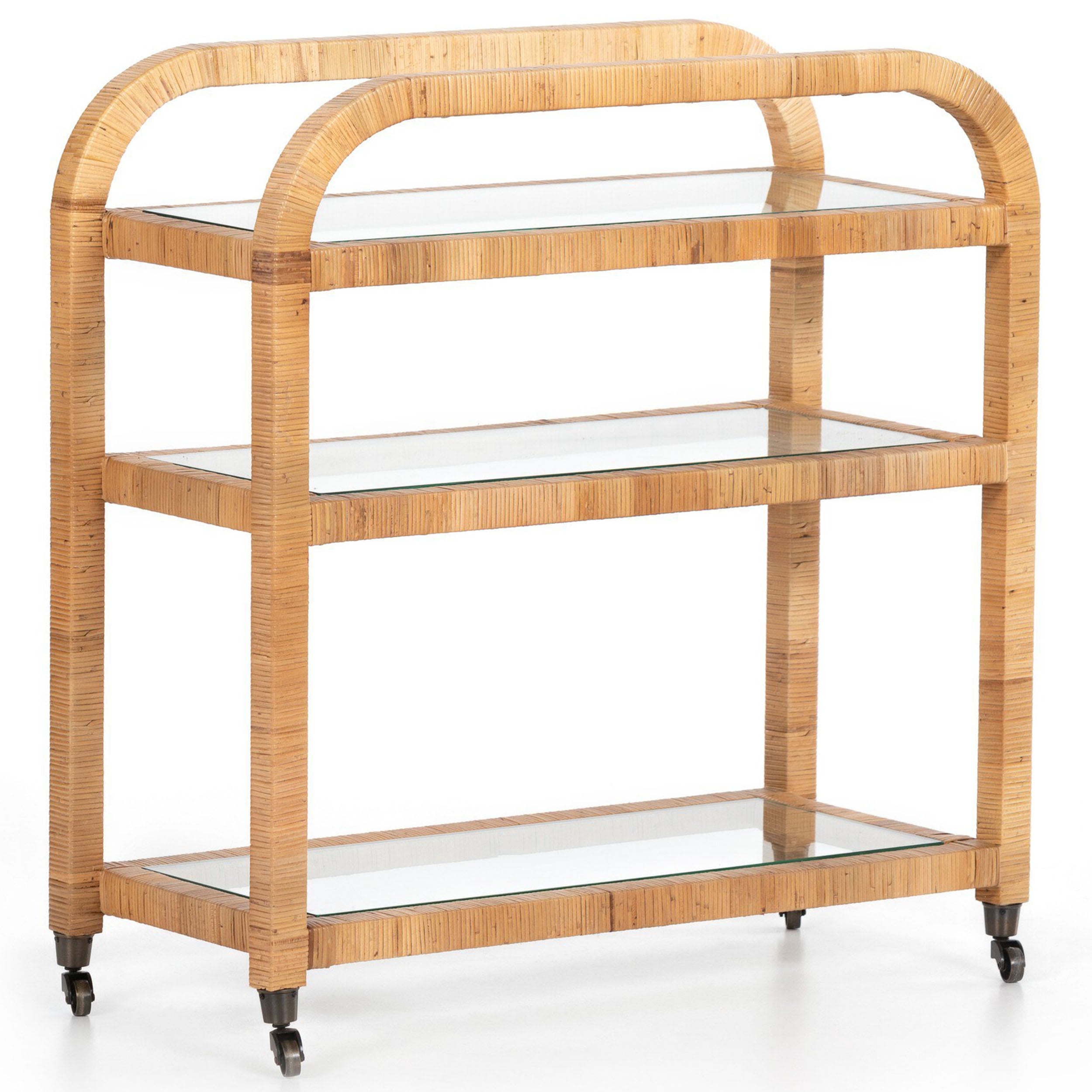 Dory Bar Cart, Wrapped Honey Rattan