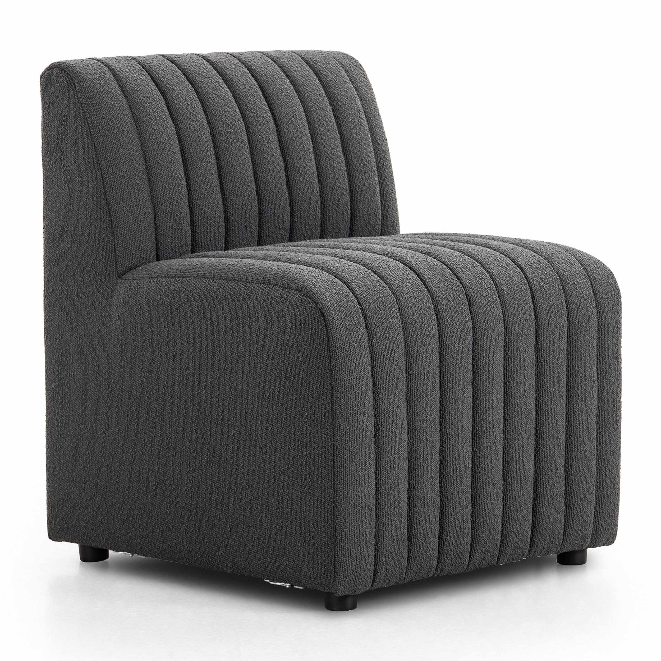 Build Your Own: Augustine Dining Banquette, FIQA Boucle Charcoal, Chair