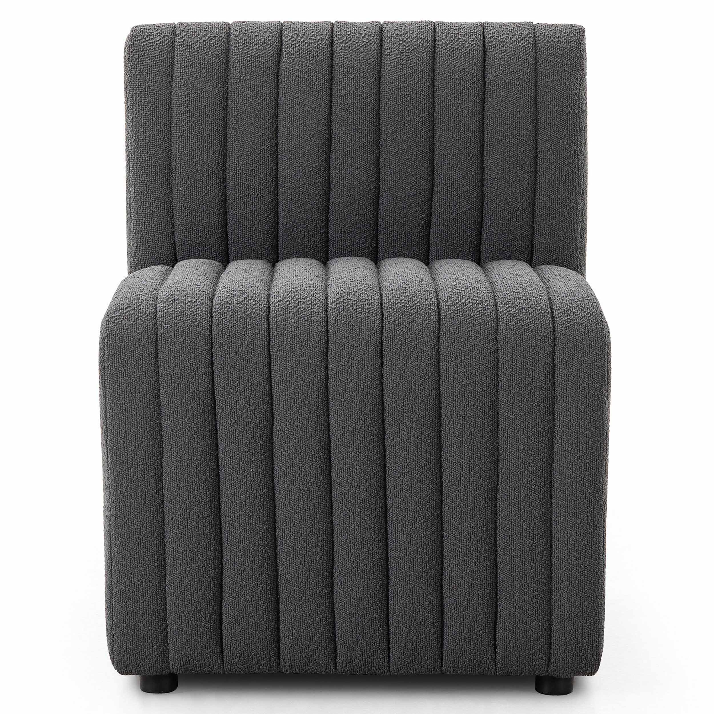 Build Your Own: Augustine Dining Banquette, FIQA Boucle Charcoal, Chair