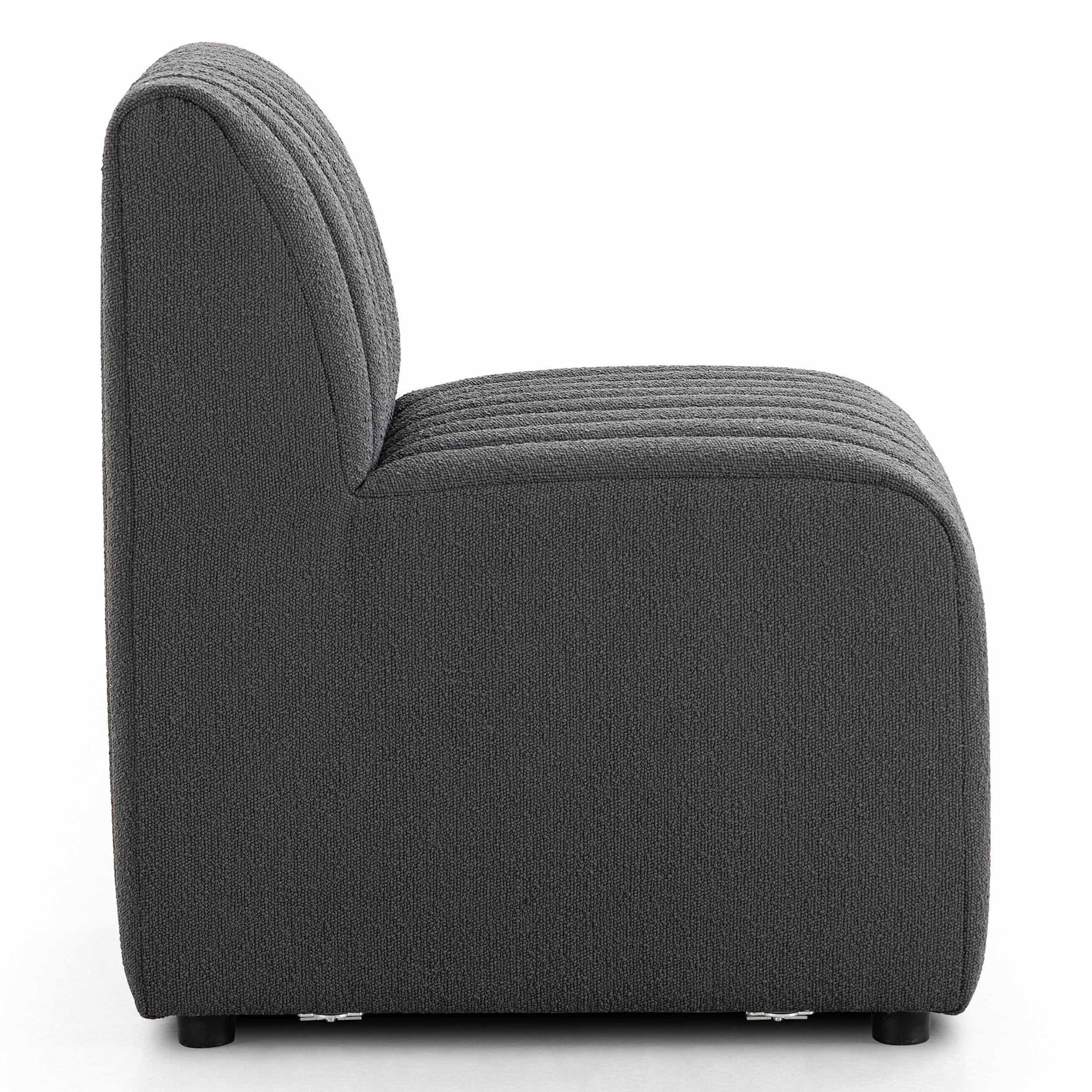 Build Your Own: Augustine Dining Banquette, FIQA Boucle Charcoal, Chair