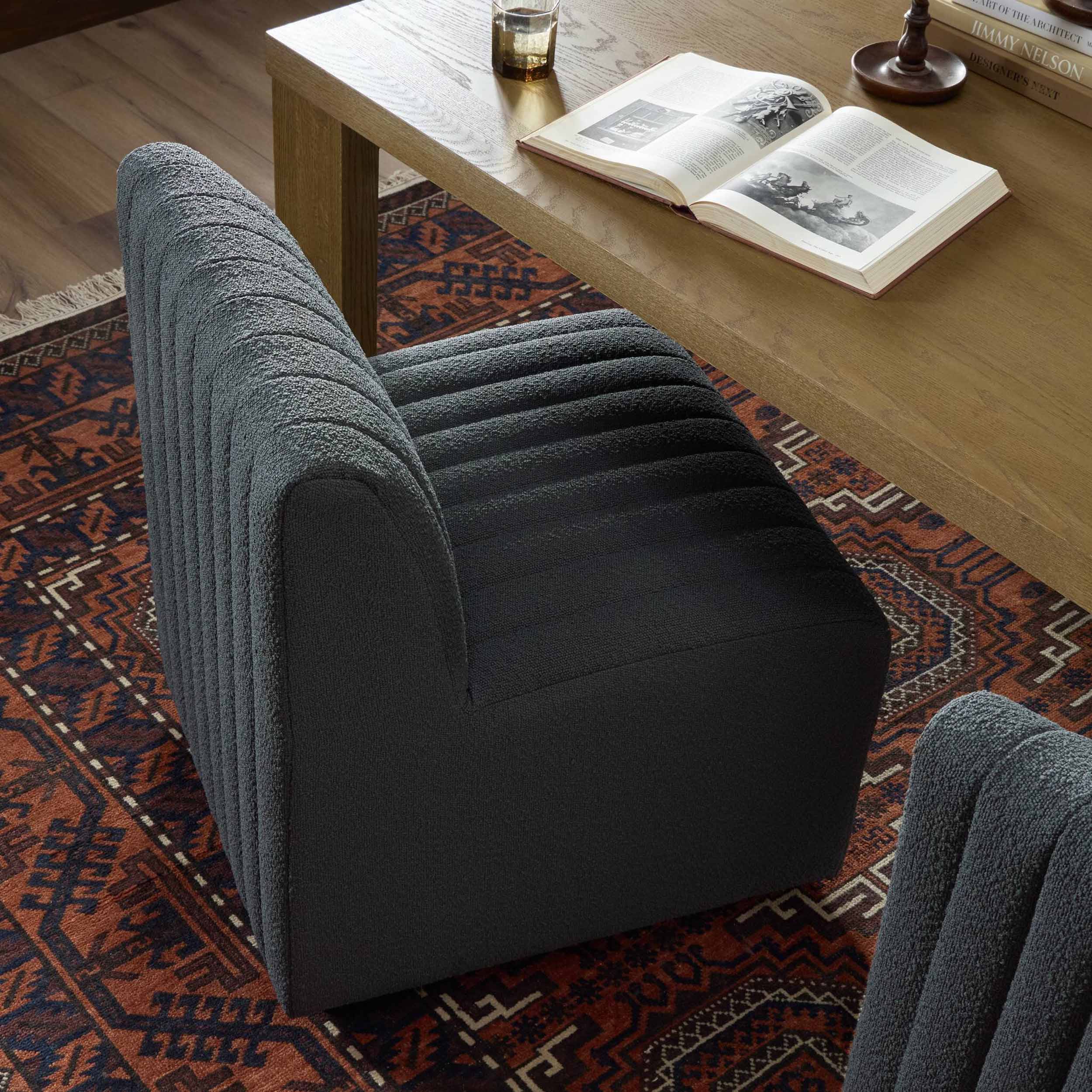 Build Your Own: Augustine Dining Banquette, FIQA Boucle Charcoal, Chair