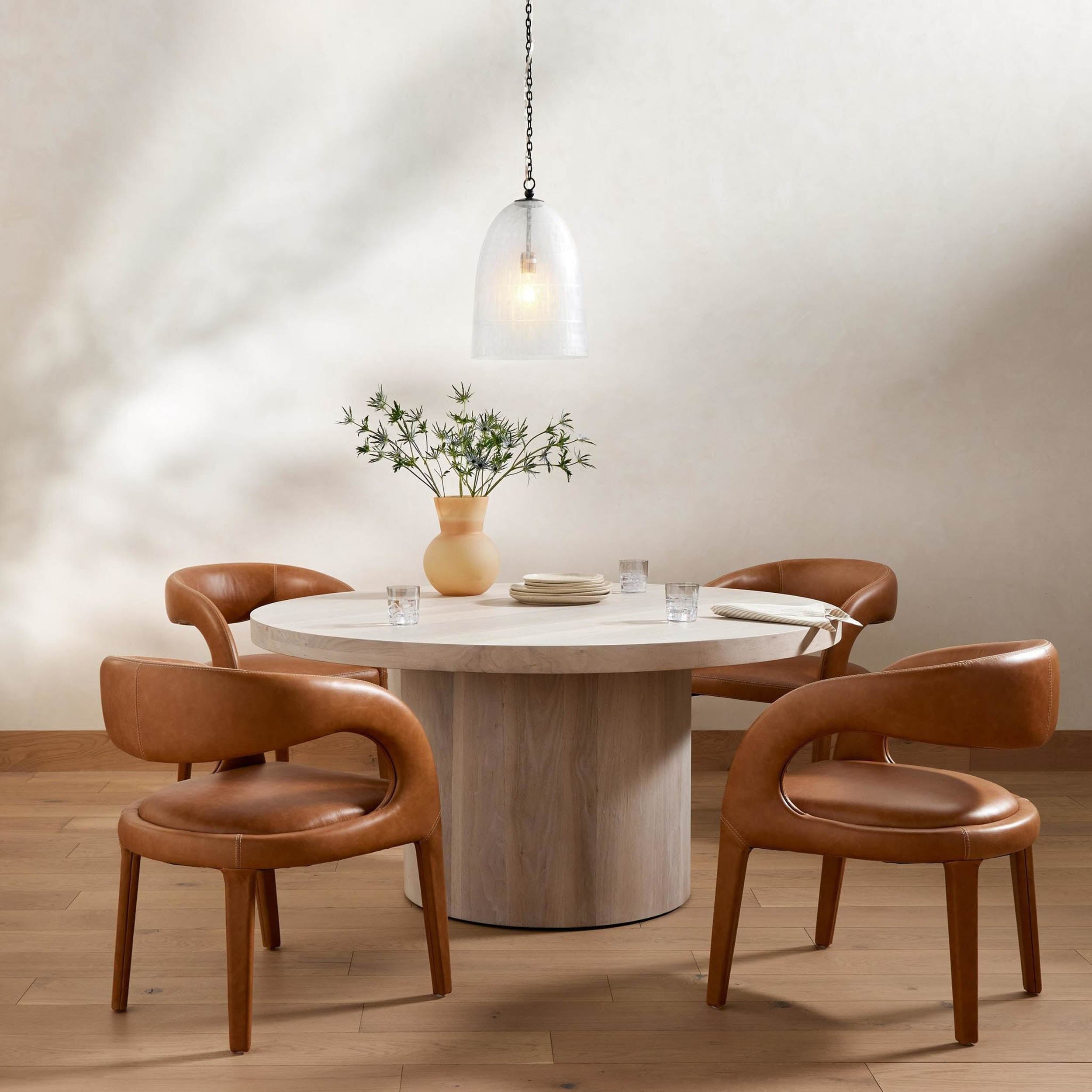 Hudson Round Dining Table, Ashen Walnut