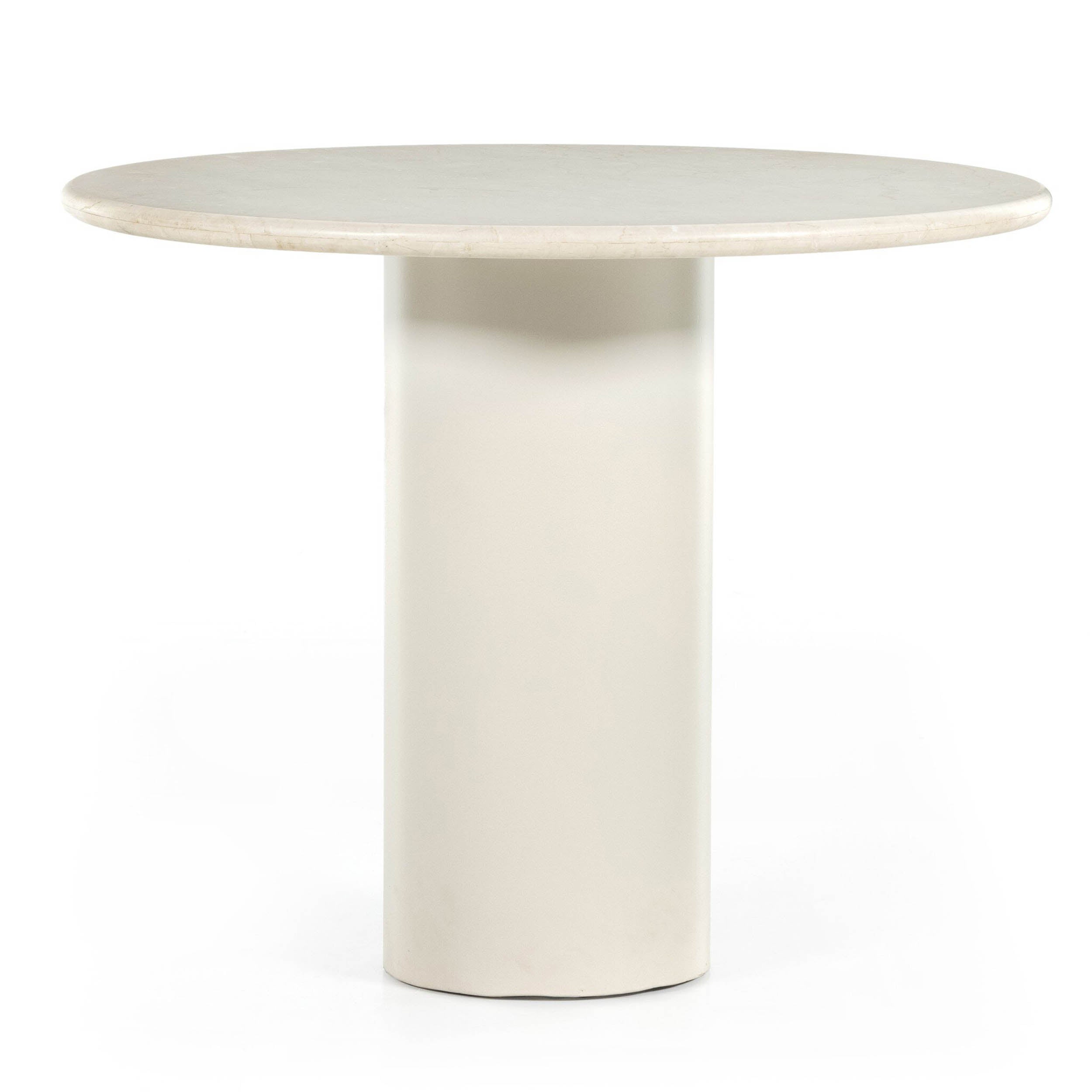 Belle Round Dining Table, Cream Marble