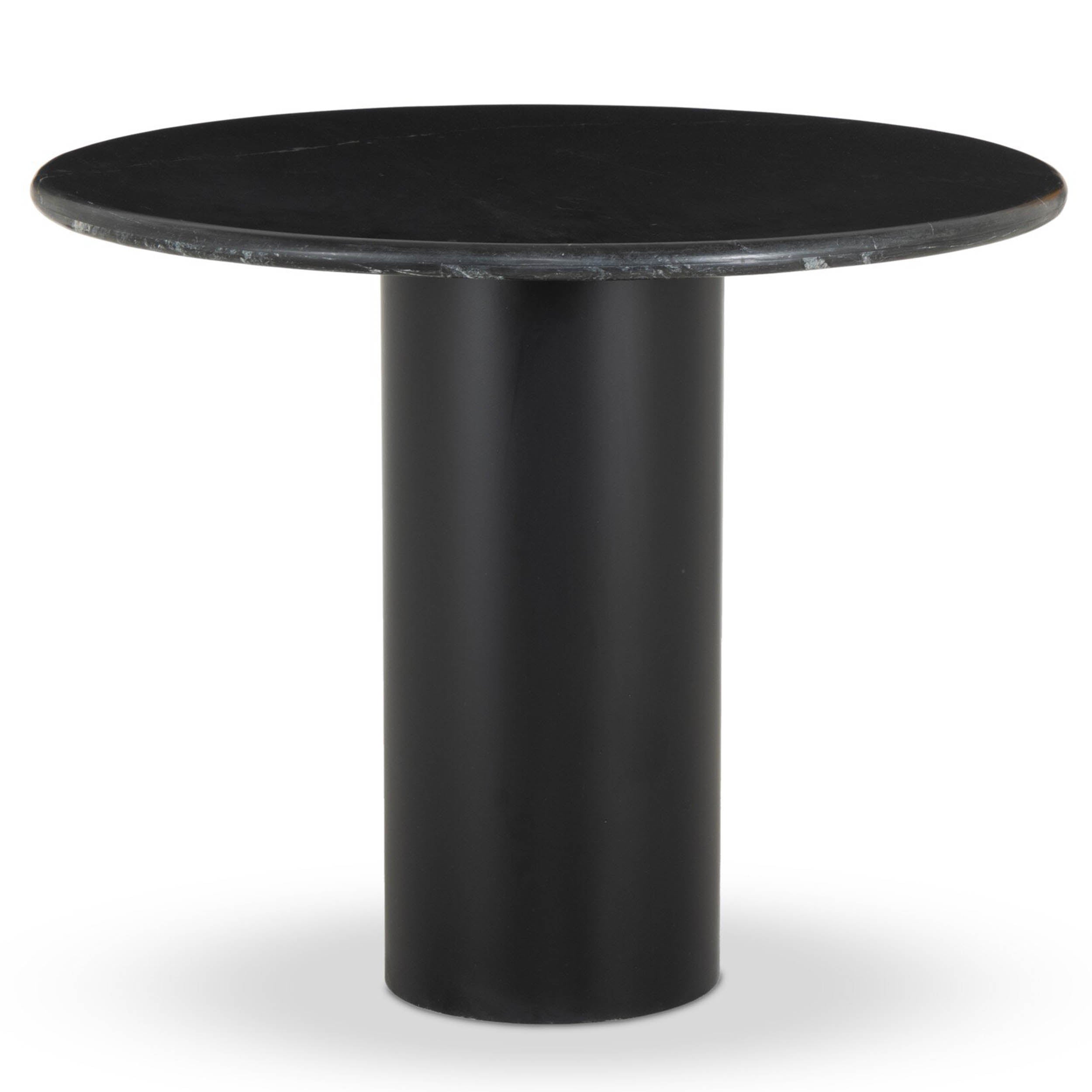 Belle Round Dining Table, Black Marble