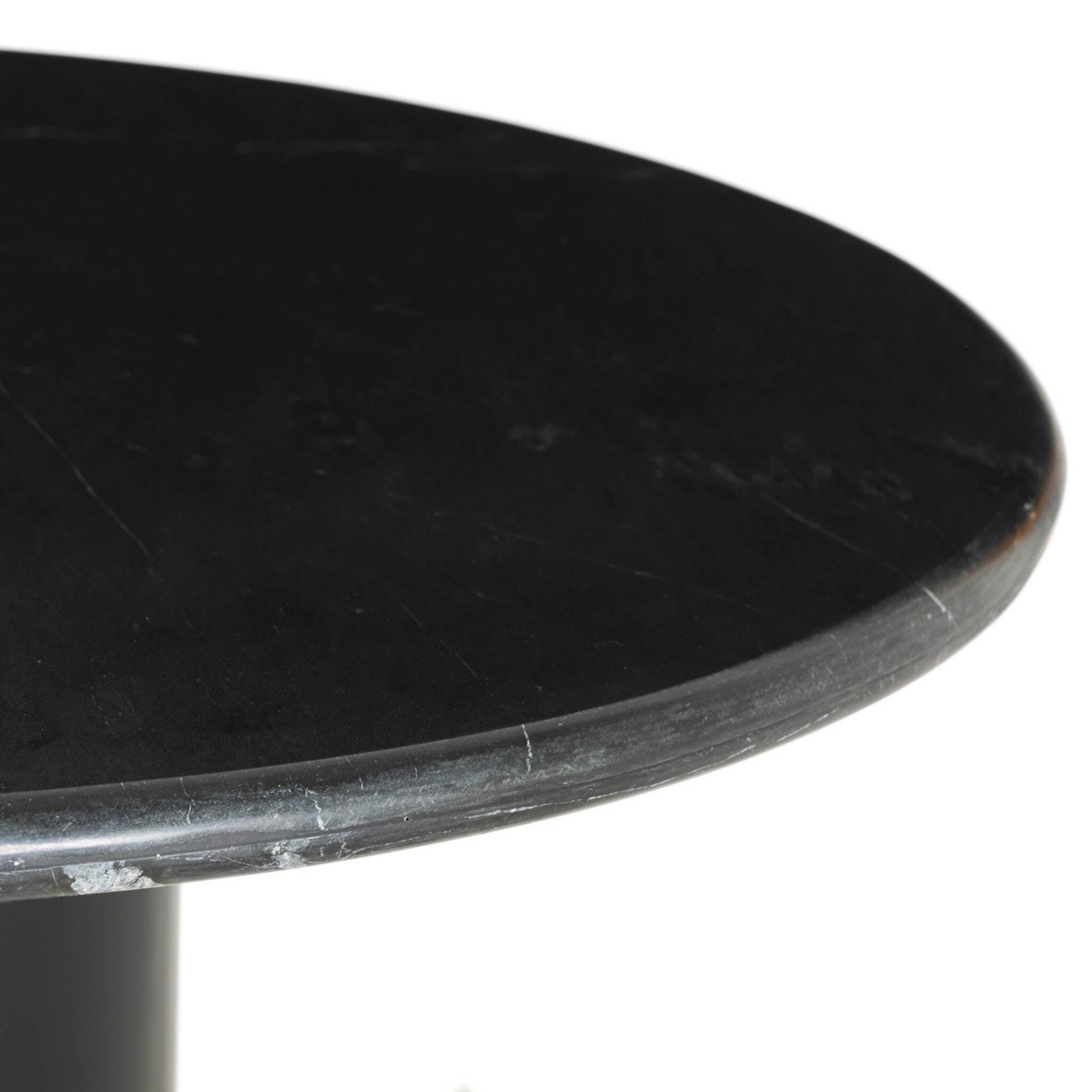 Belle Round Dining Table, Black Marble