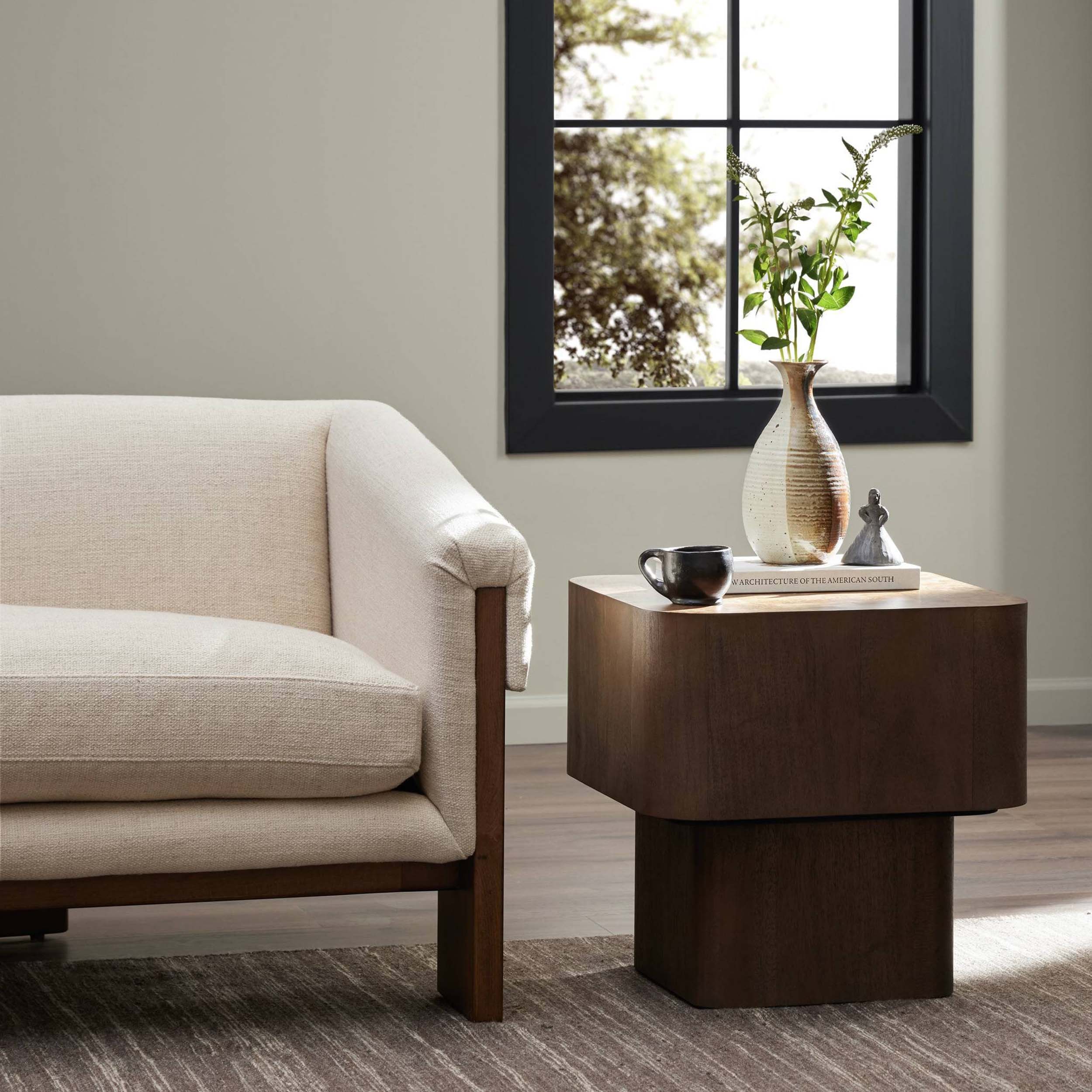 Blanco End Table, Warm Umber Burl