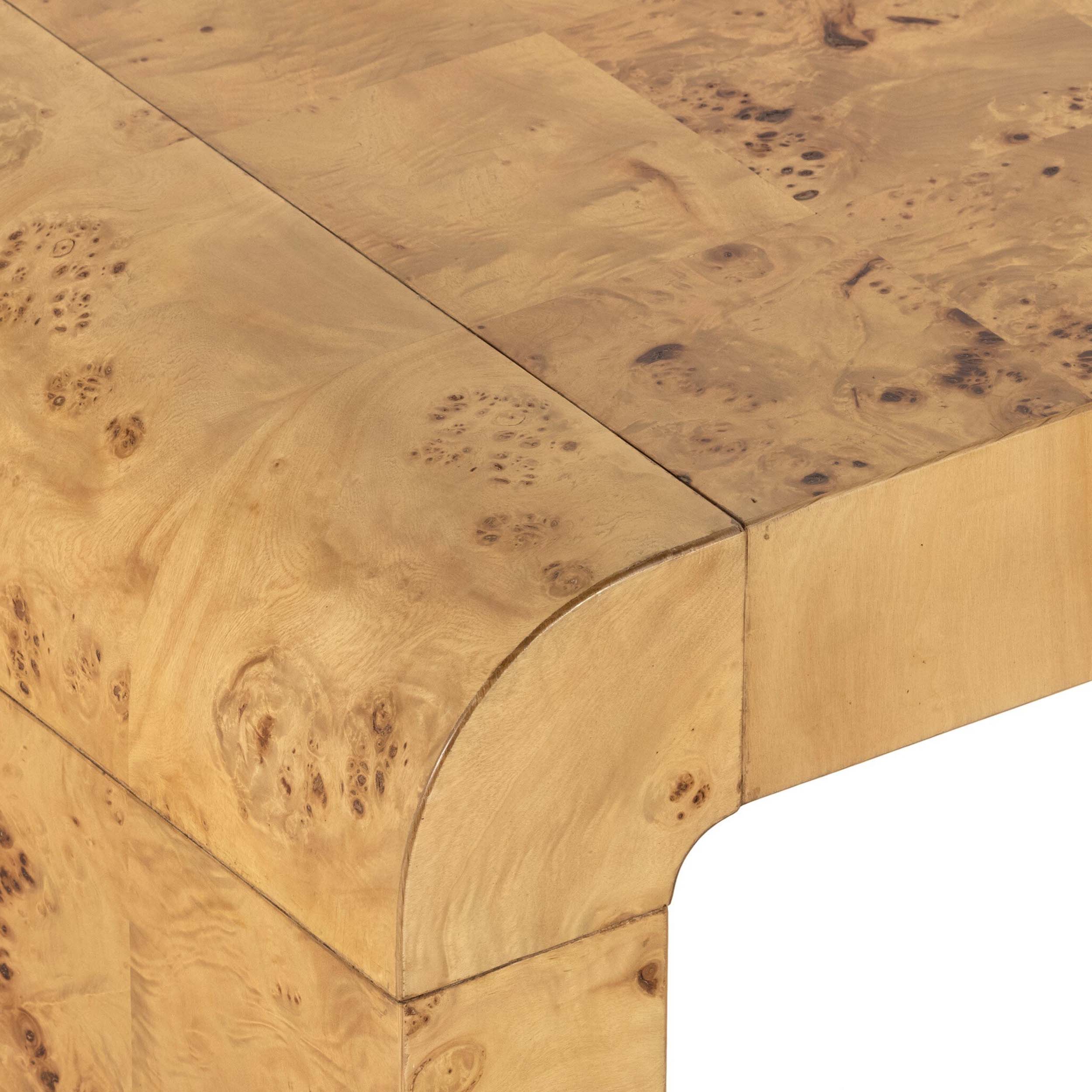 Jenson Coffee Table, Natural Poplar Burl Veneer