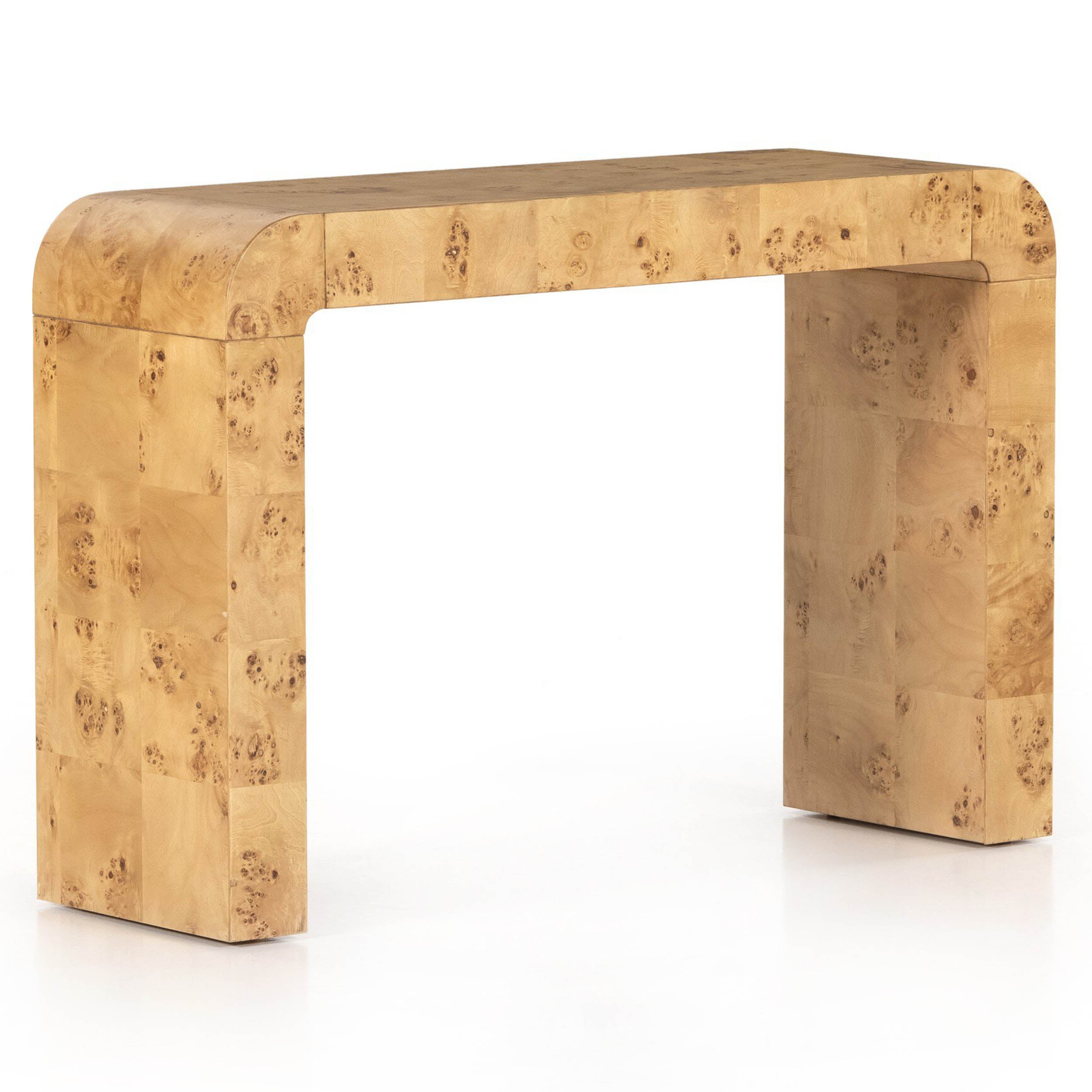 Jenson Console Table, Natural Poplar Burl Veneer