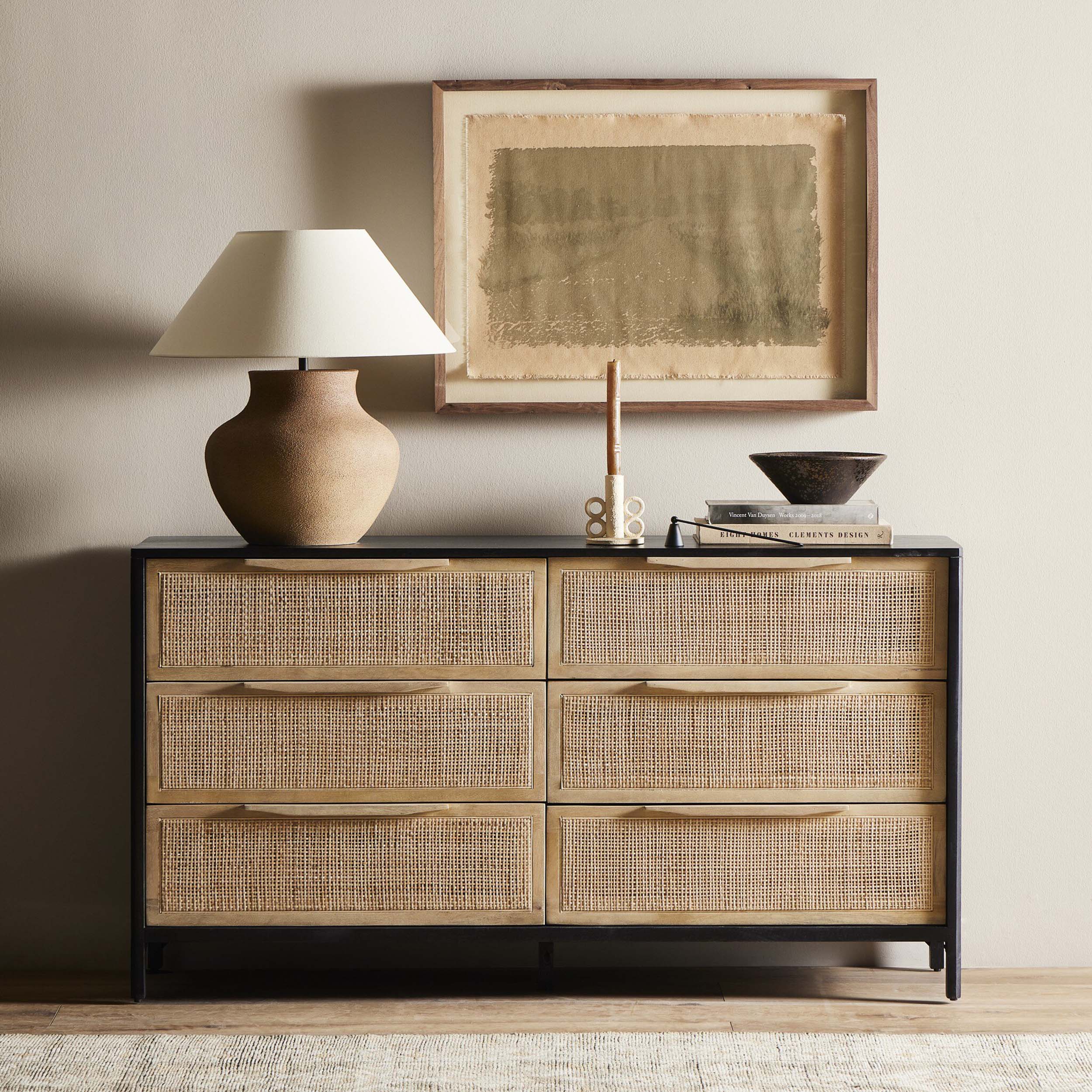 Sydney 6 Drawer Dresser, Black Wash