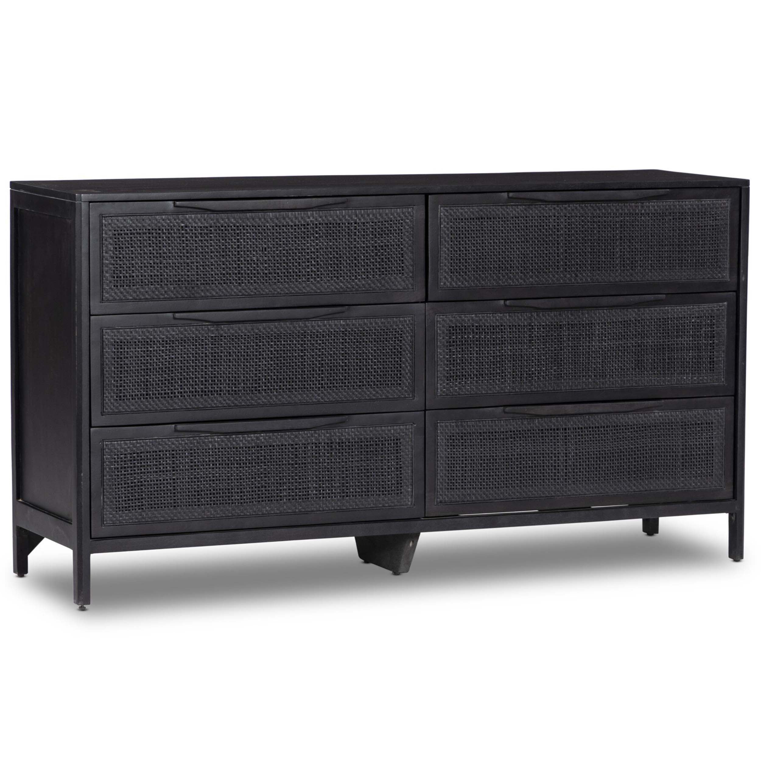 Sydney 6 Drawer Dresser, Black Cane