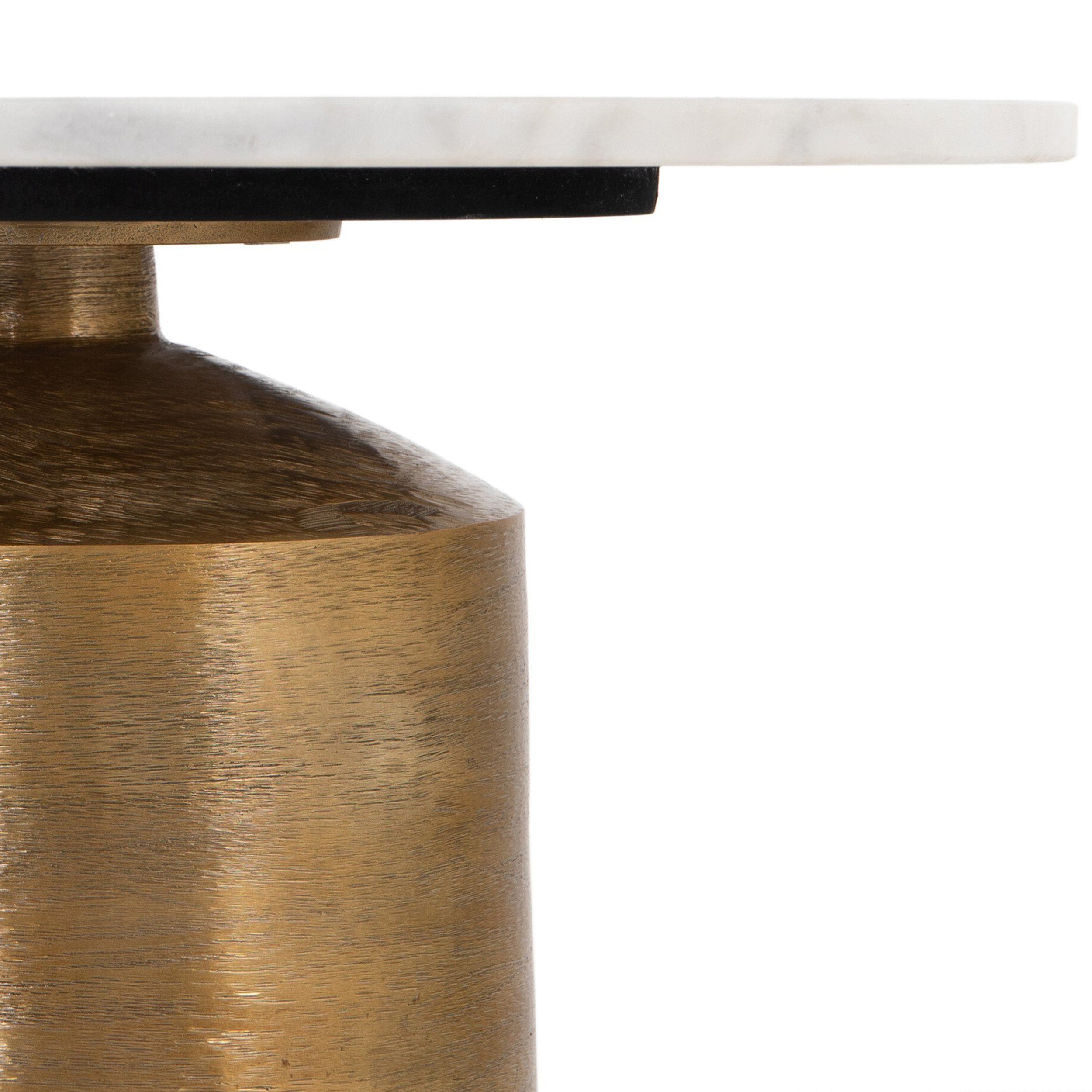 Delune Nightstand, Polished White Marble