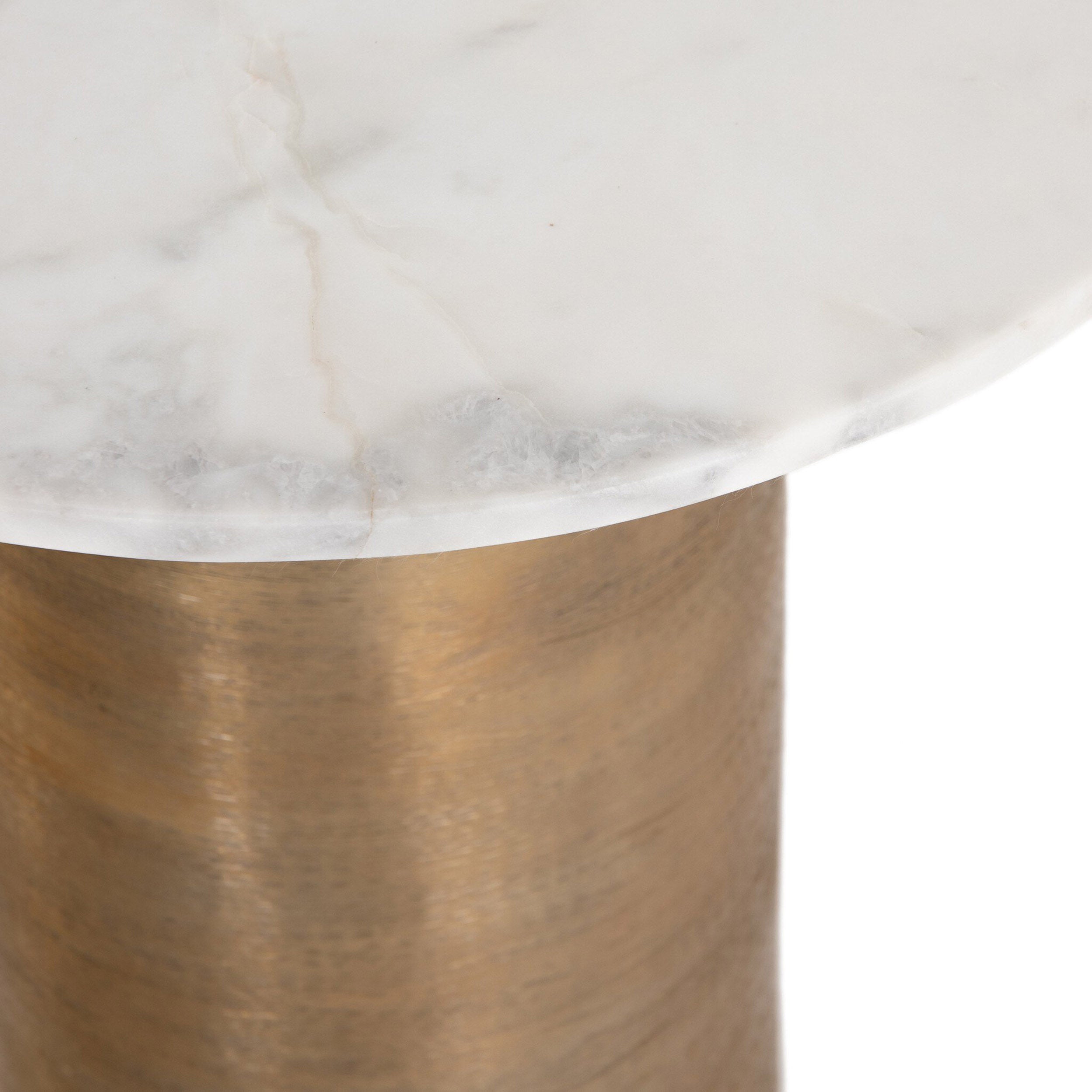 Delune Nightstand, Polished White Marble