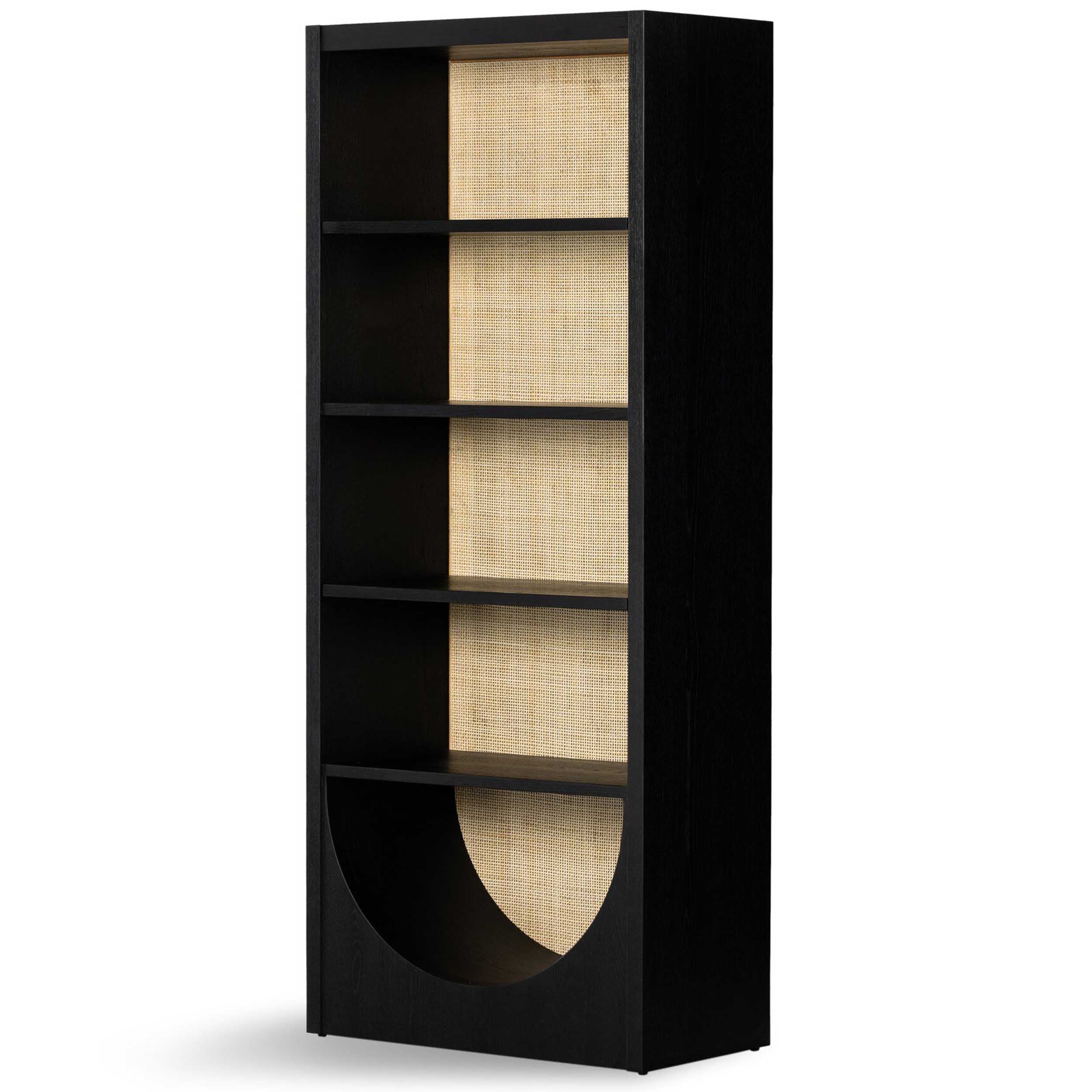 Higgs Bookcase, Brushed Ebony Oak Veneer