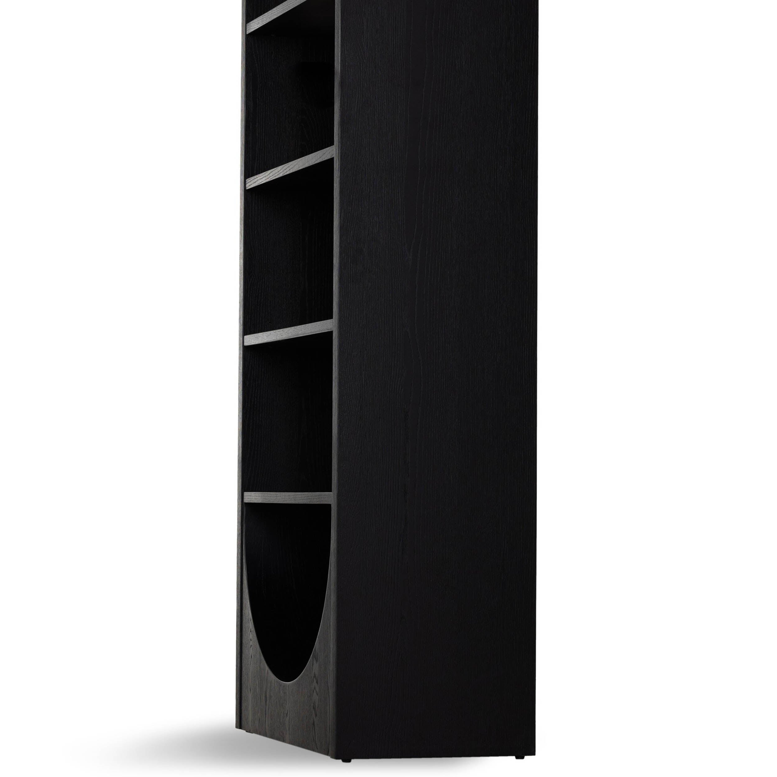 Higgs Bookcase, Brushed Ebony Oak Veneer