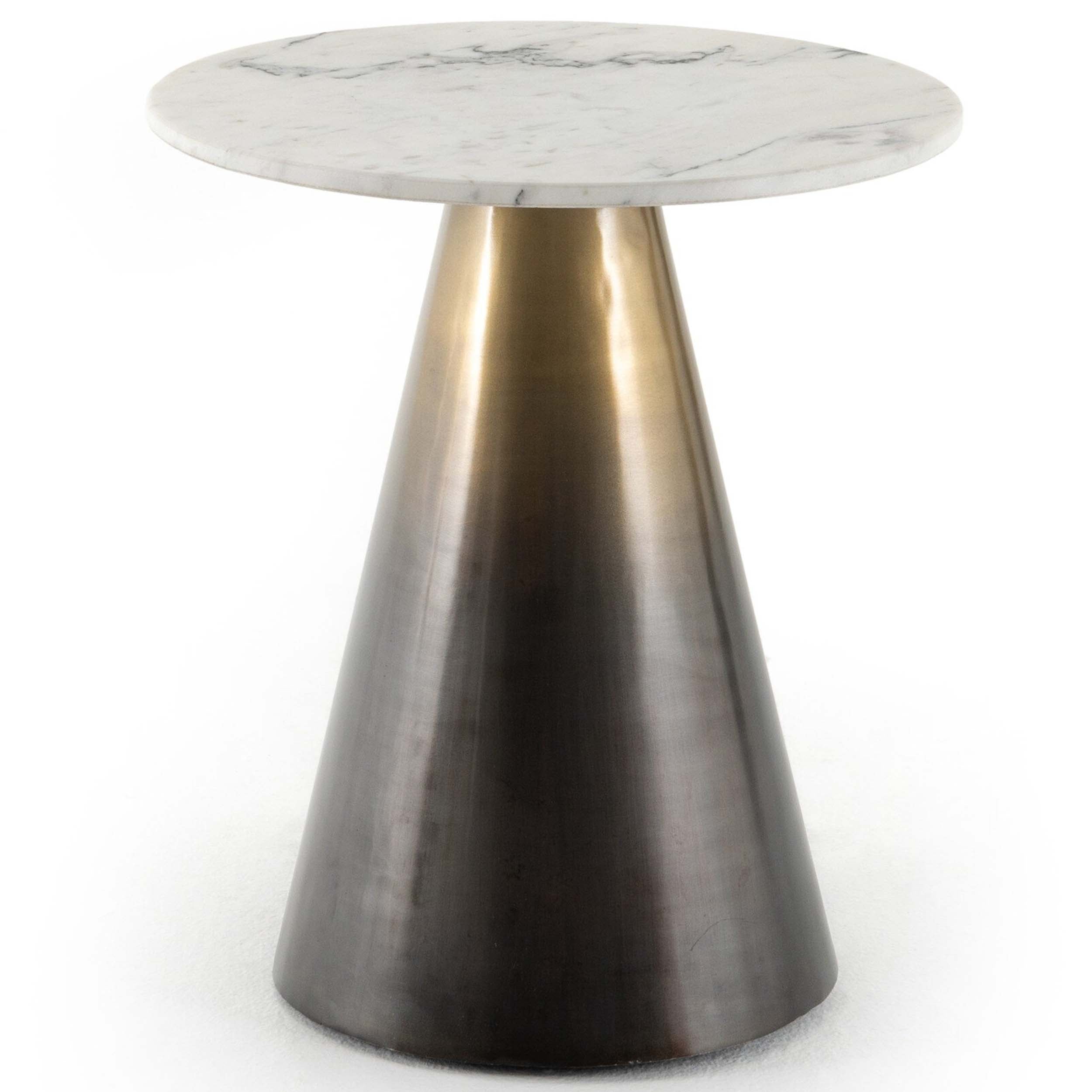 Armon End Table, Charcoal and White Marble