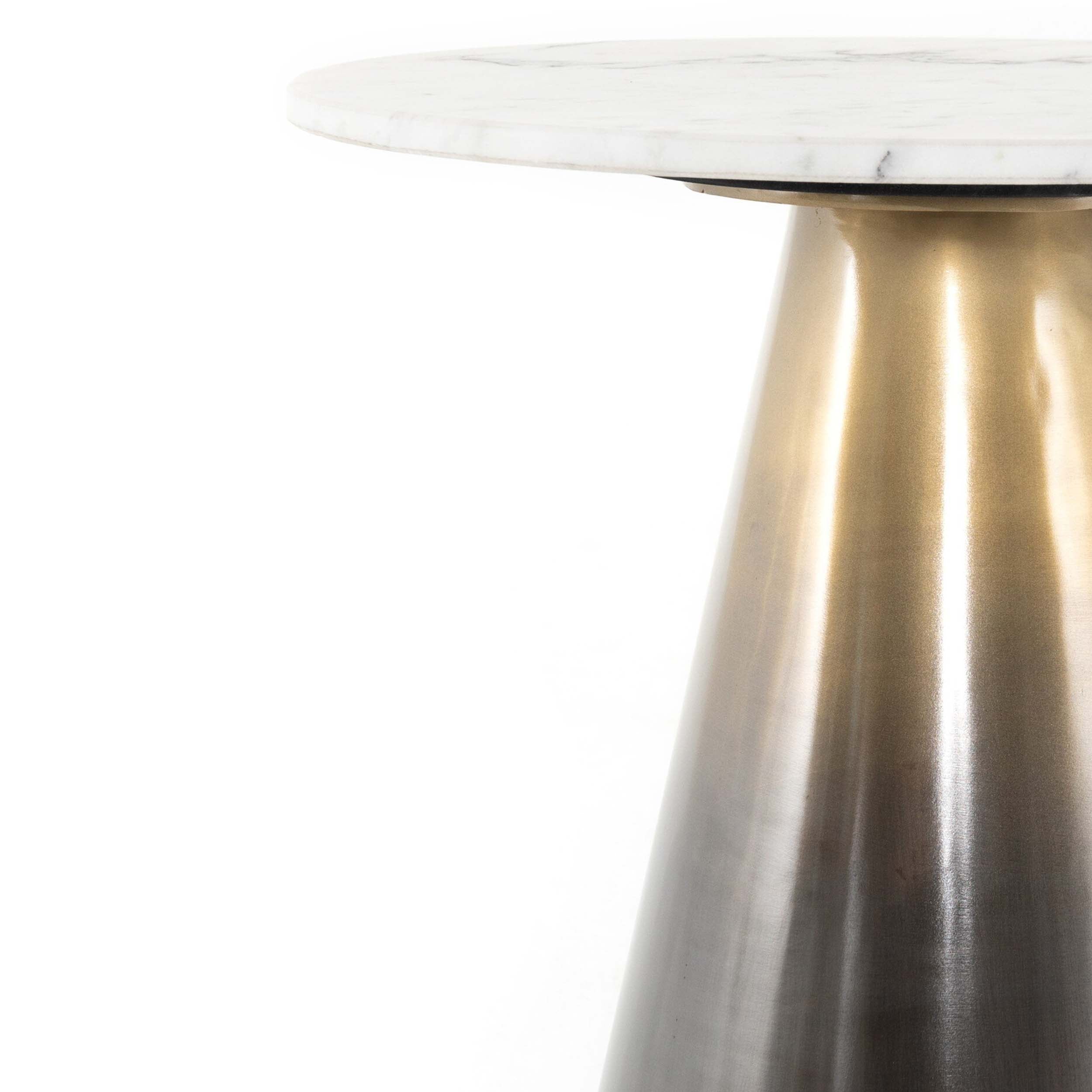 Armon End Table, Charcoal and White Marble