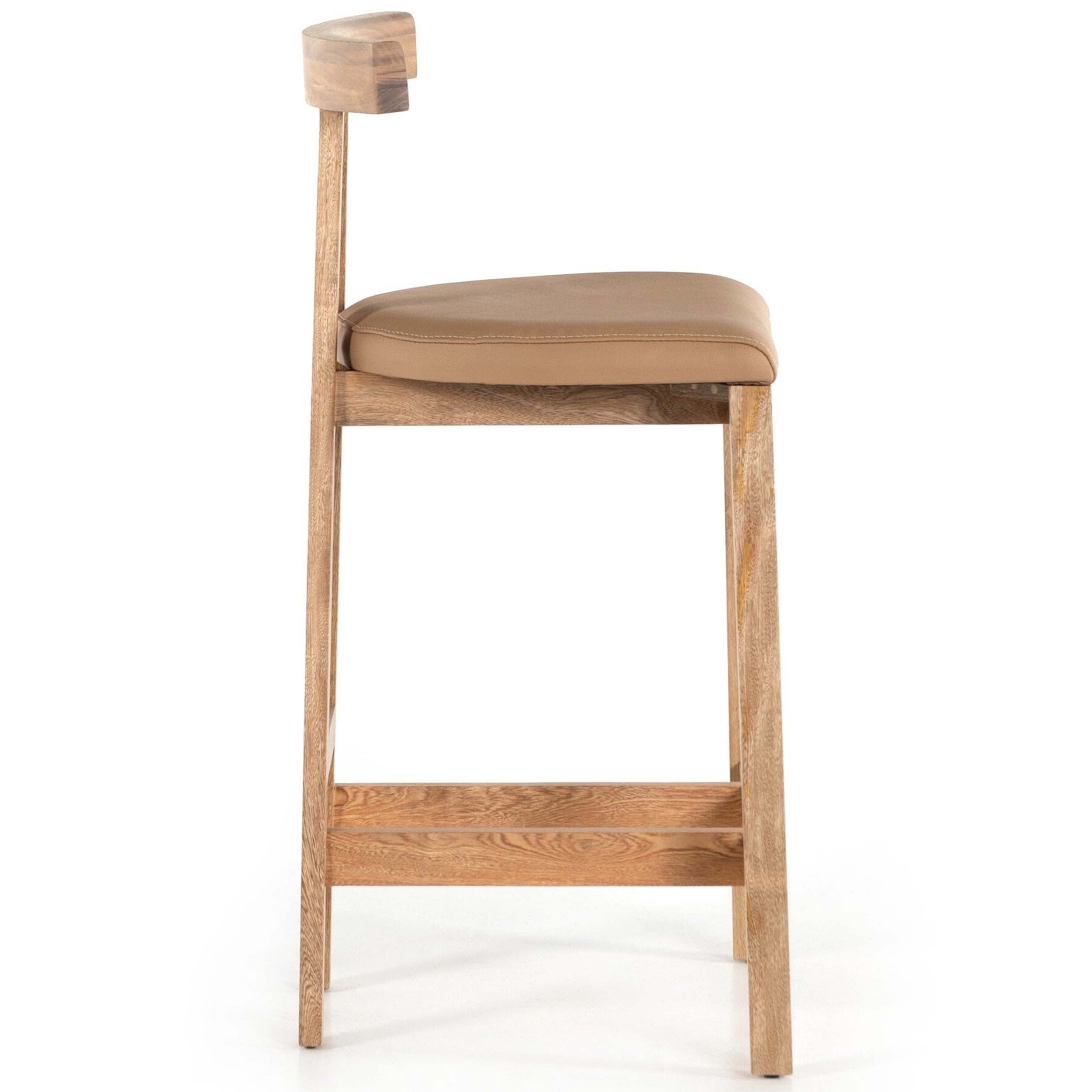 Tex Bar + Counter Stool, Natural Leather, Natural Leather