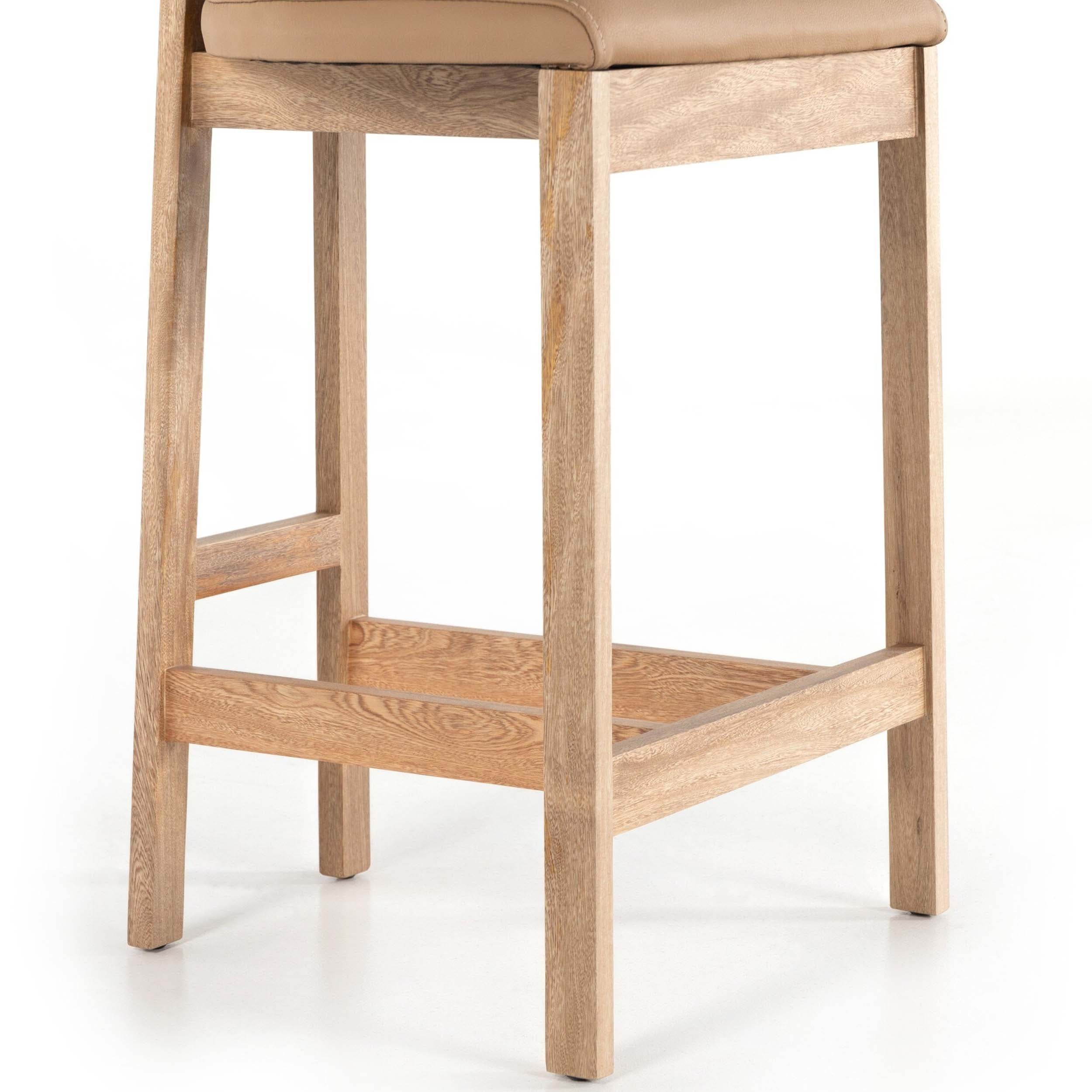 Tex Bar + Counter Stool, Natural Leather, Natural Leather
