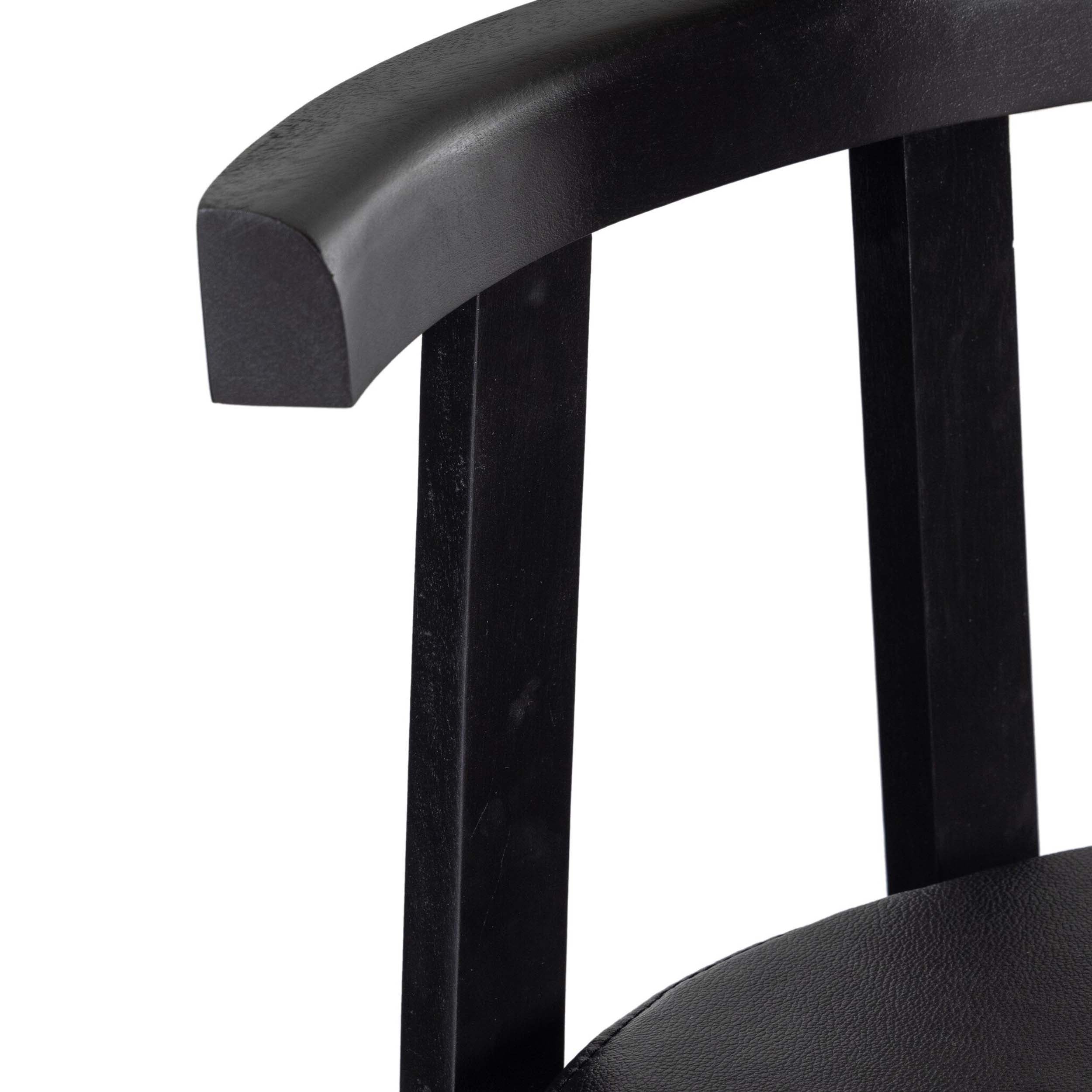 Tex Bar + Counter Stool, Black Leather