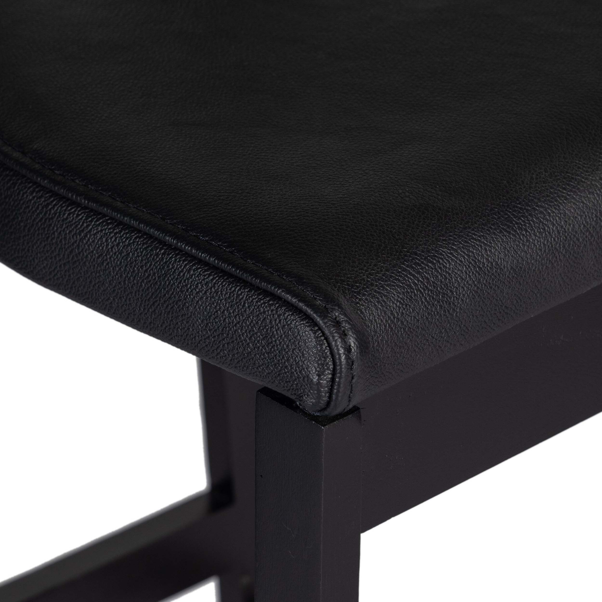 Tex Bar + Counter Stool, Black Leather