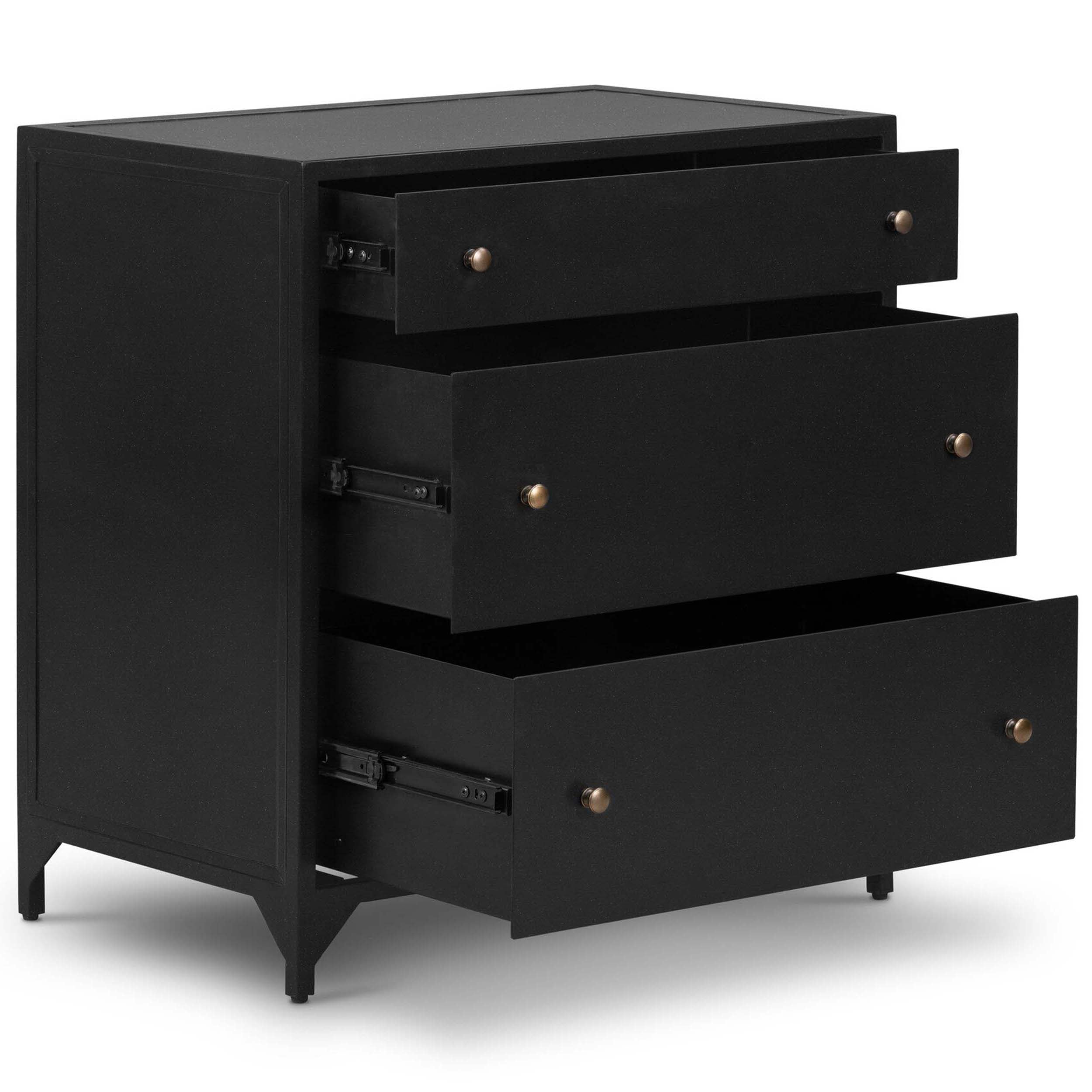 Belmont Large Storage Nightstand, Black