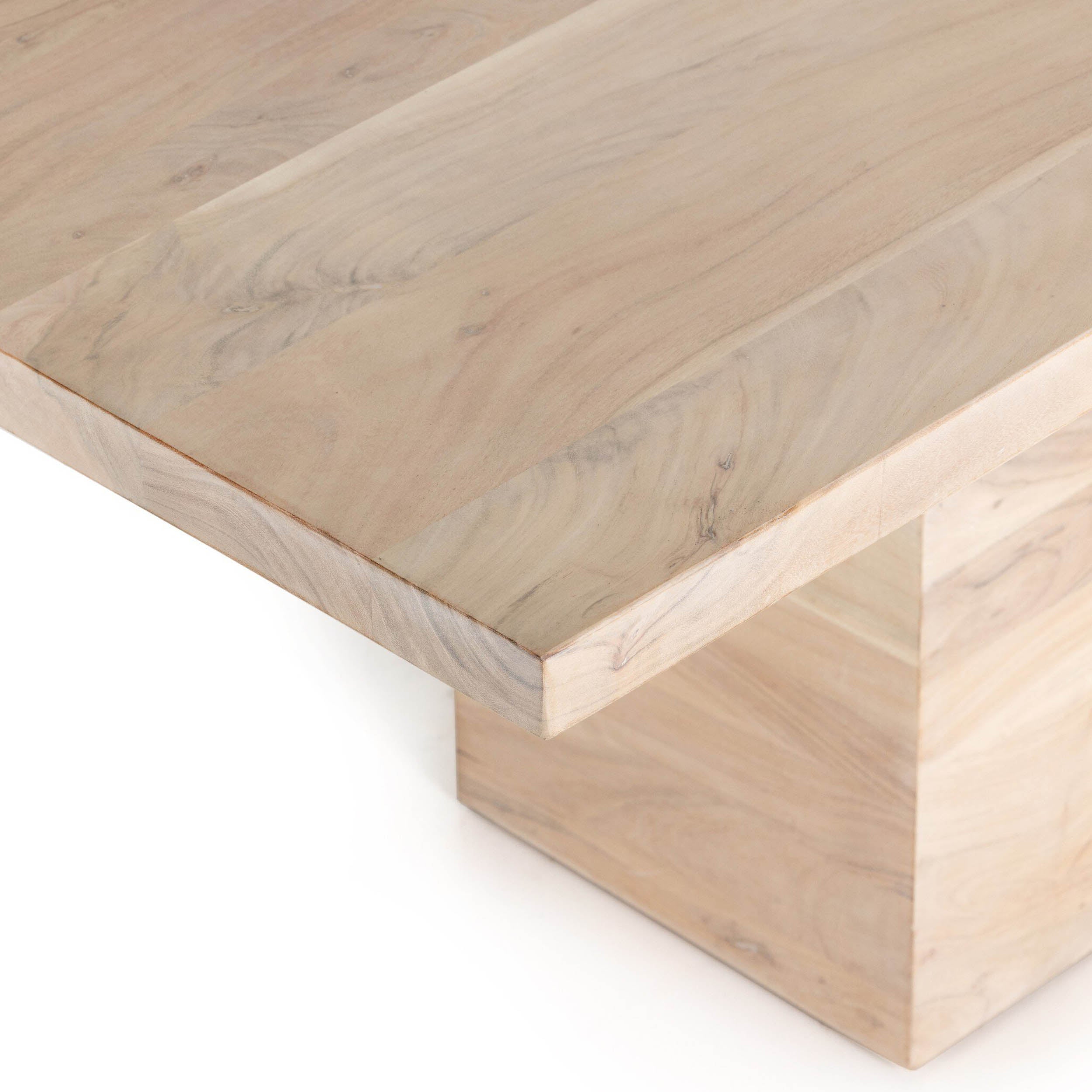 Yvonne Dining Table, Whitewash Acacia