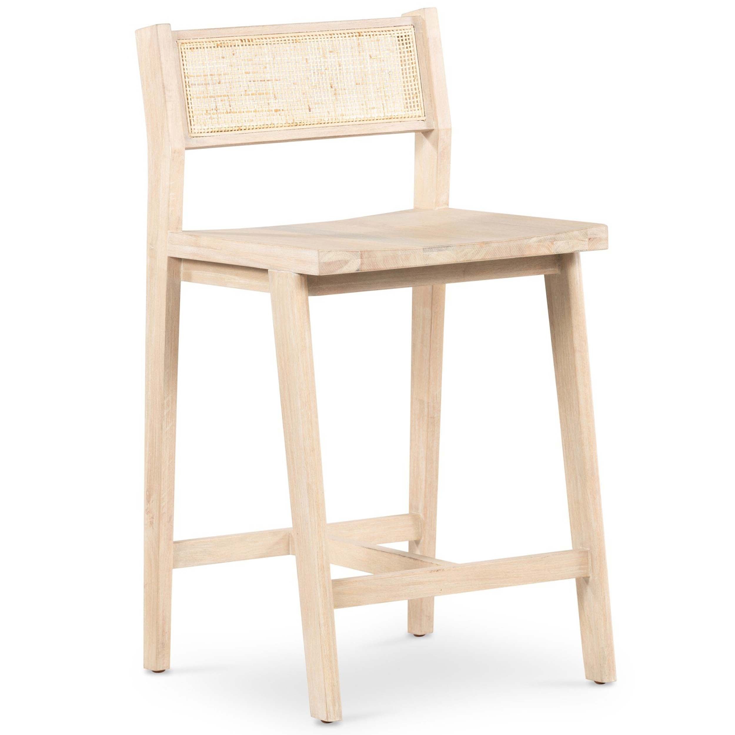 Clarita Bar + Counter Stool, White Wash Mango