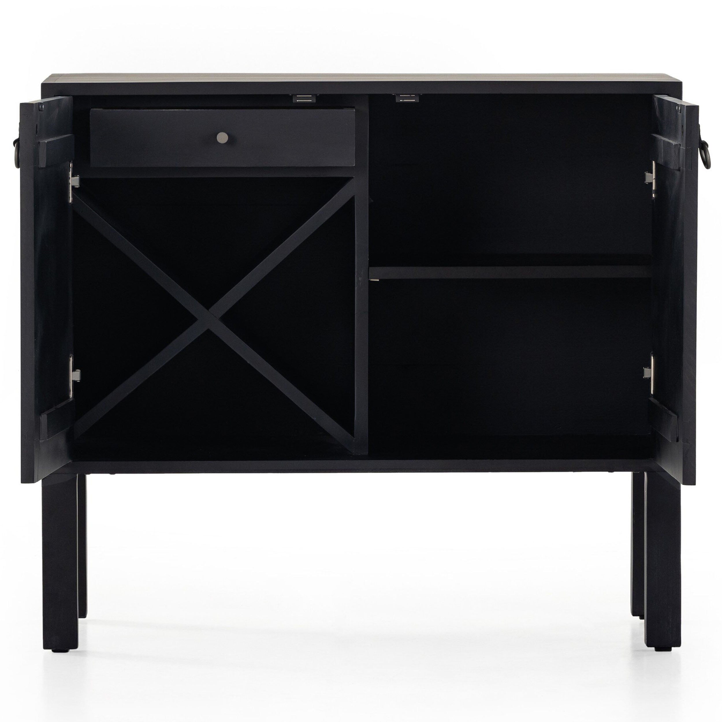 Isador Bar Cabinet, Black Wash Poplar