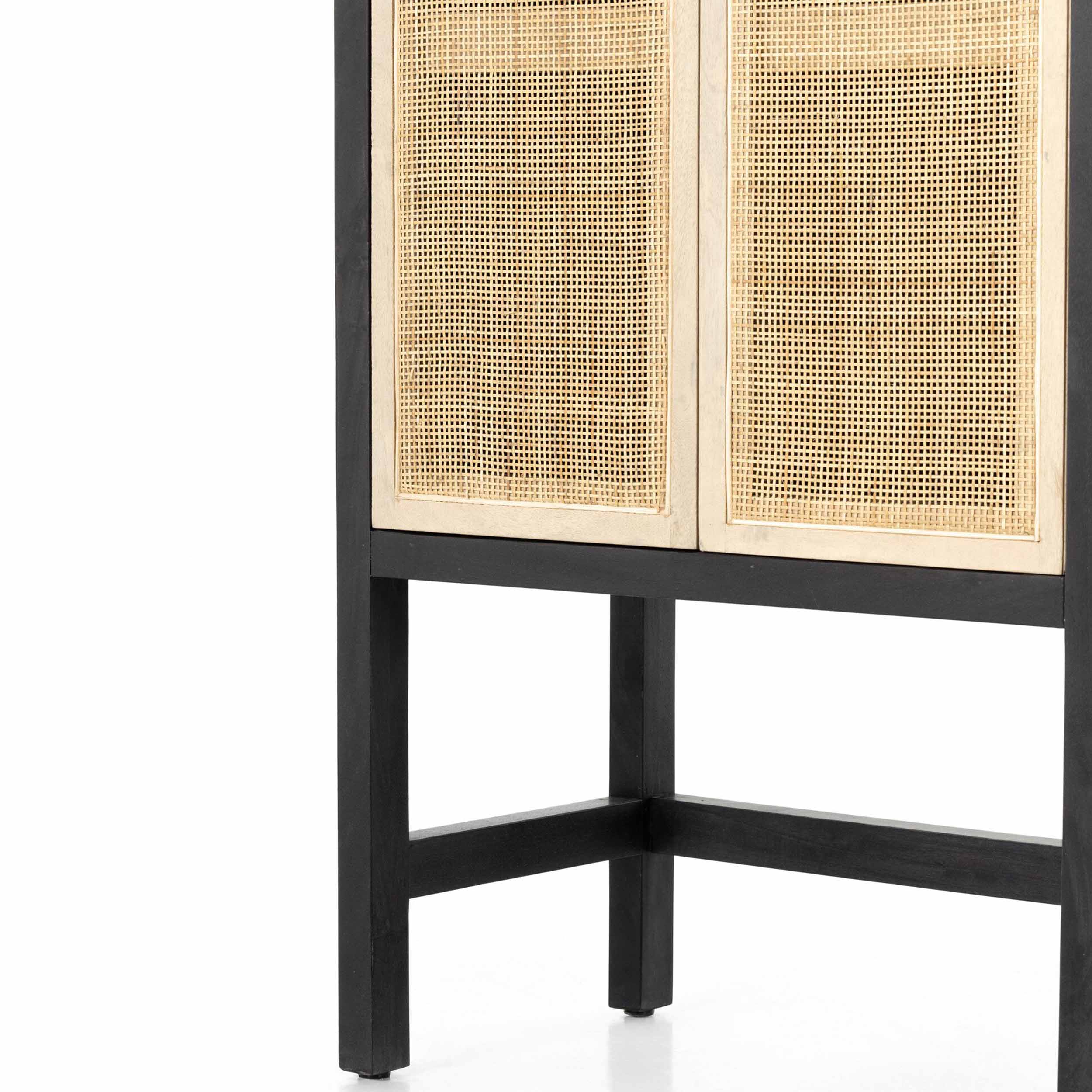 Caprice Narrow Cabinet, Black Wash Mango