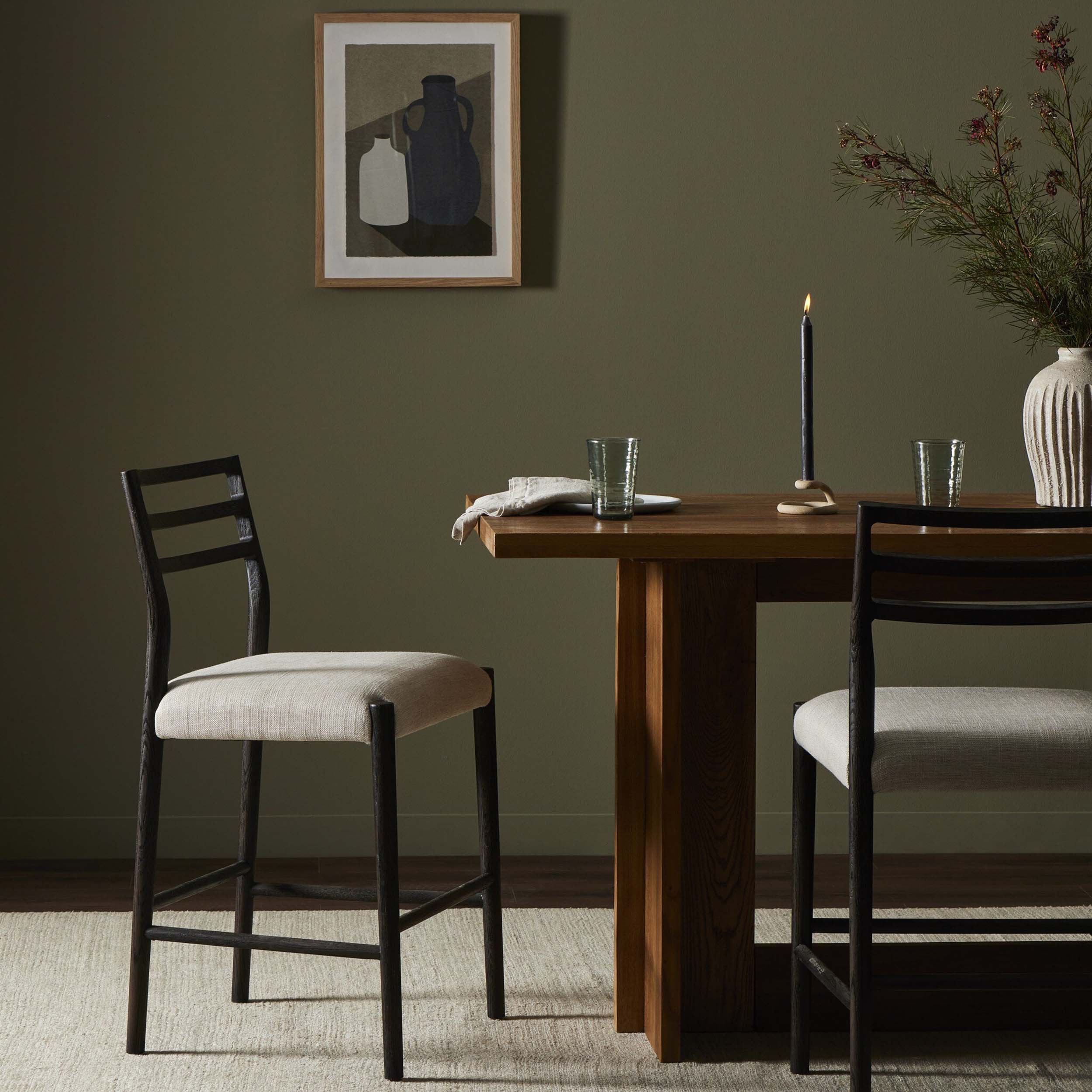 Glenmore Bar + Counter Stool, Essence Natural, Light Carbon