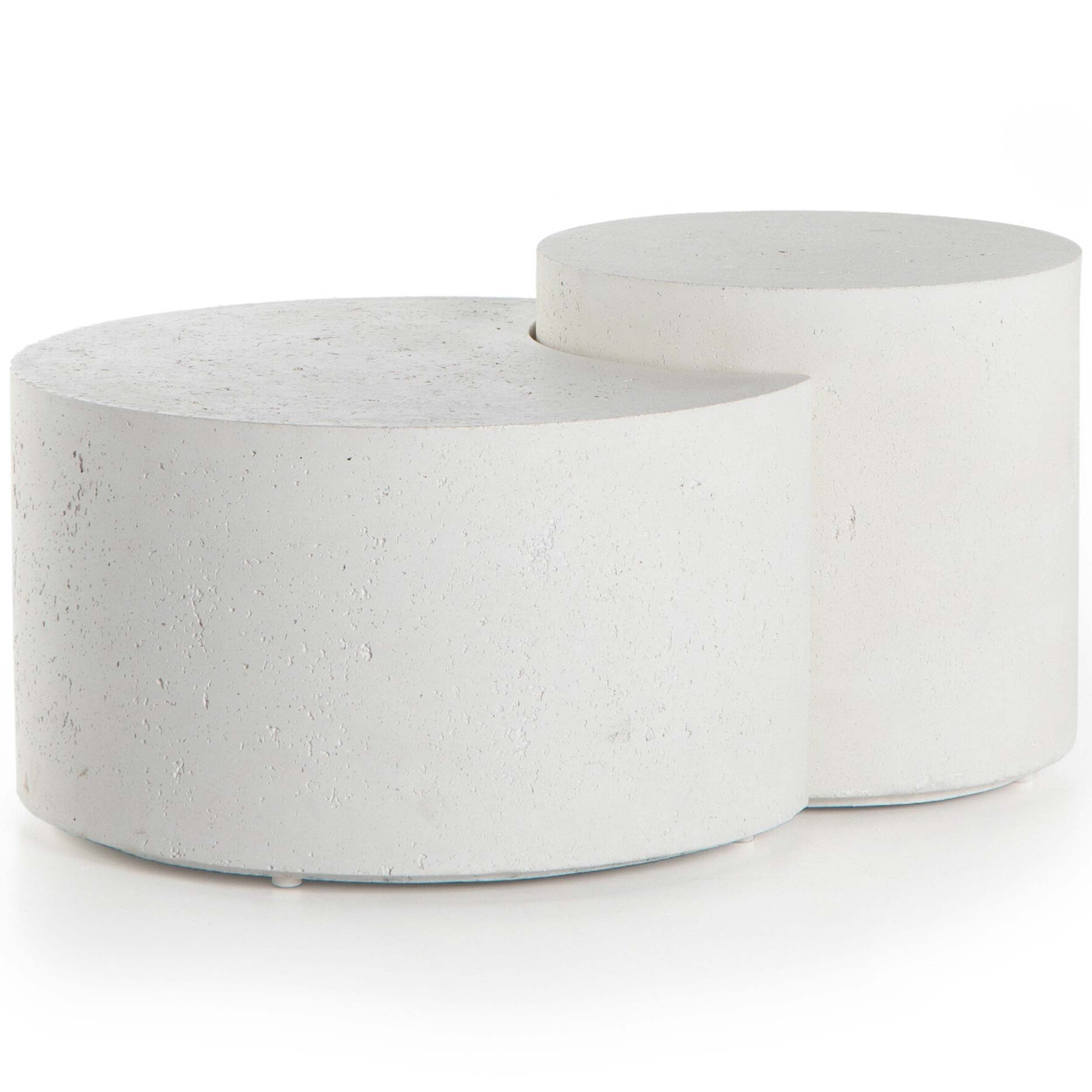 Meza Nesting Coffee Table, Textured White