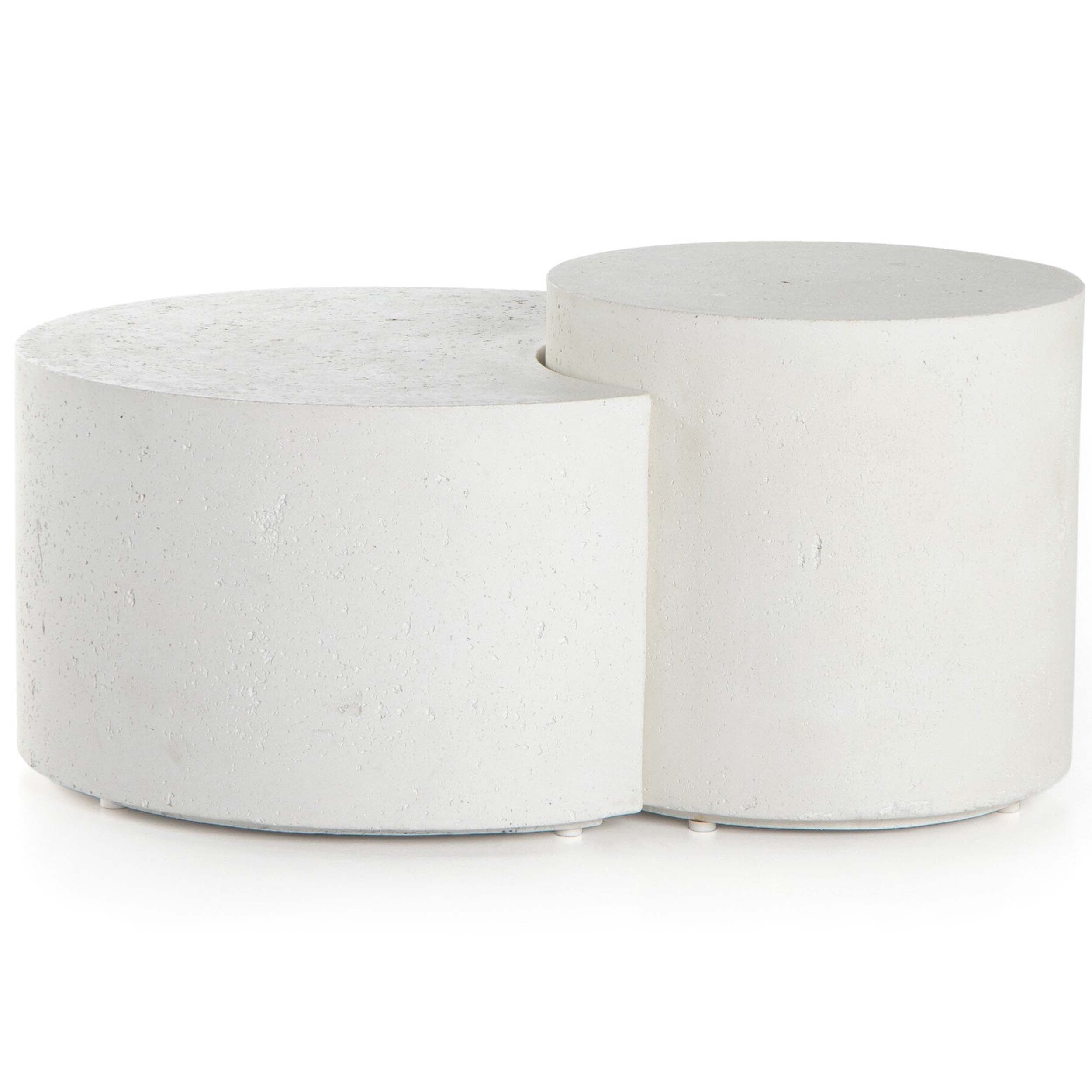 Meza Nesting Coffee Table, Textured White