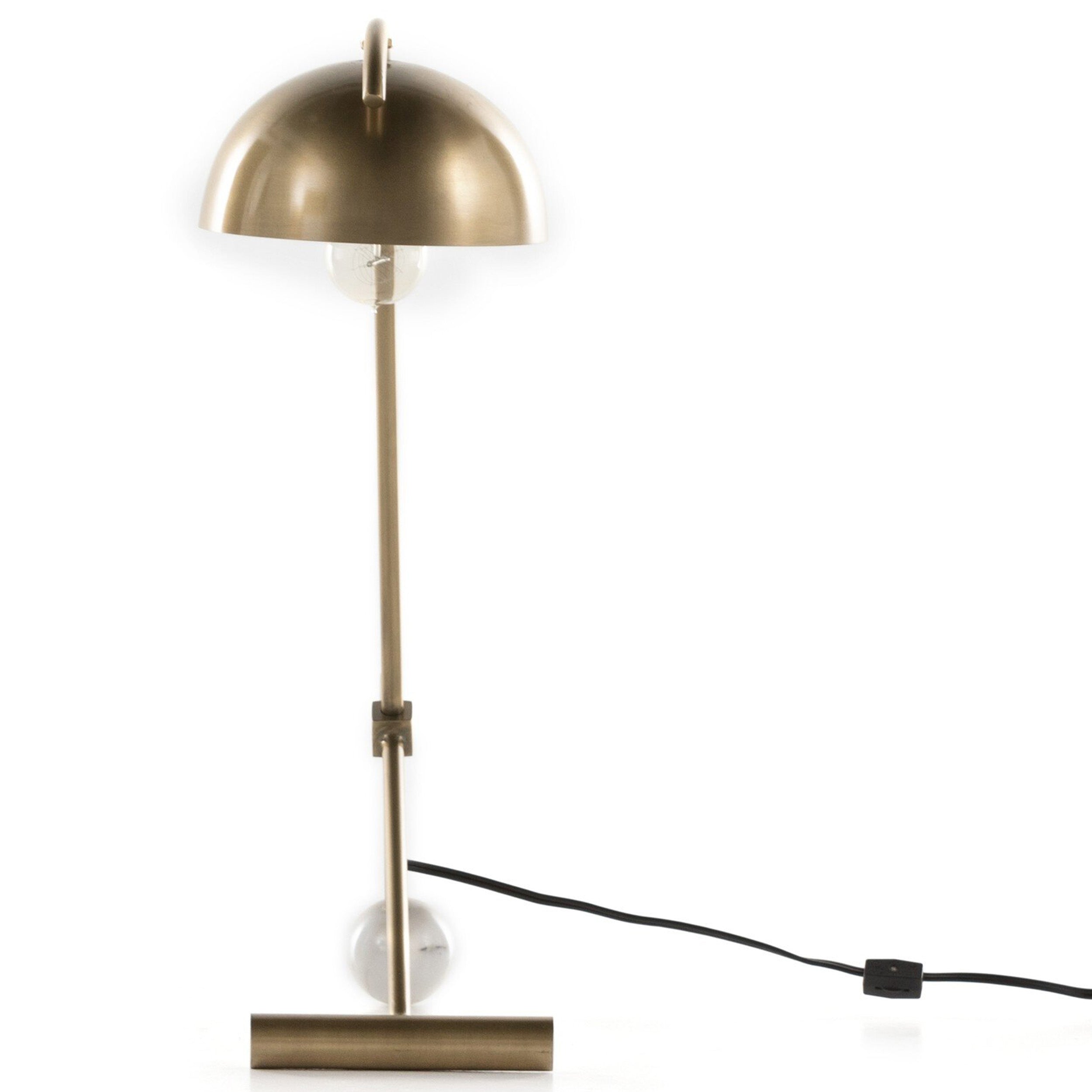 Becker Table Lamp, Charcoal and White Marble