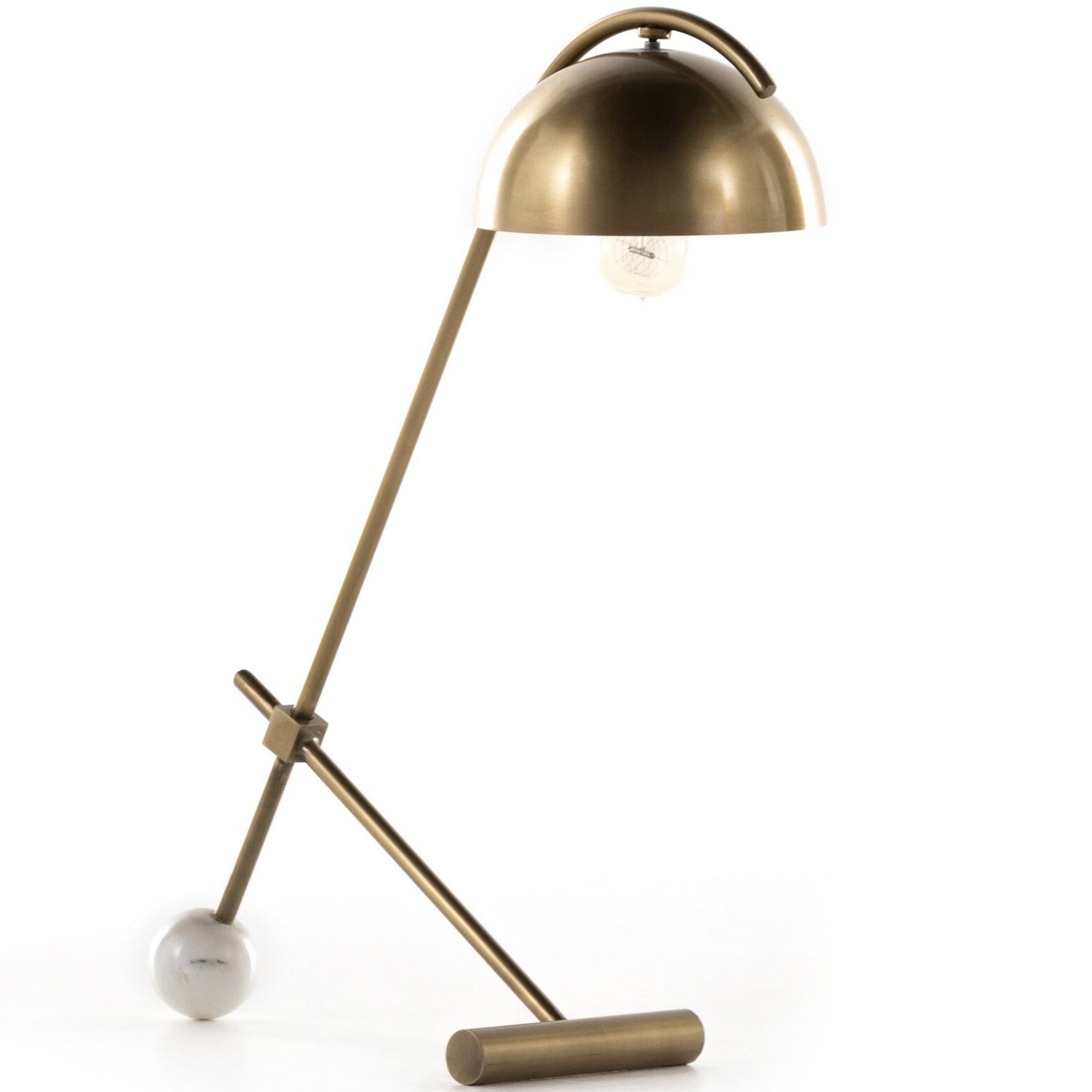 Becker Table Lamp, Charcoal and White Marble