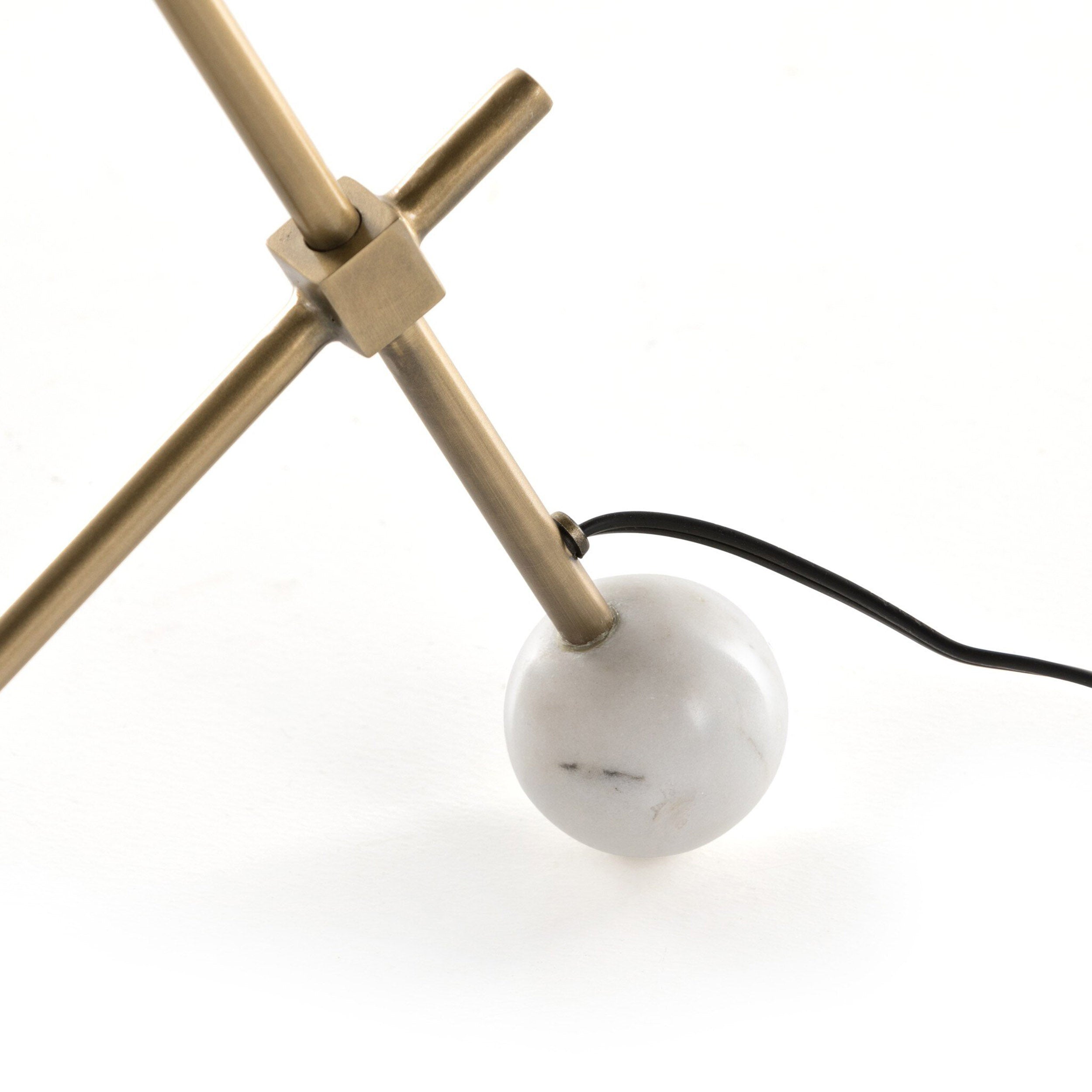 Becker Table Lamp, Charcoal and White Marble