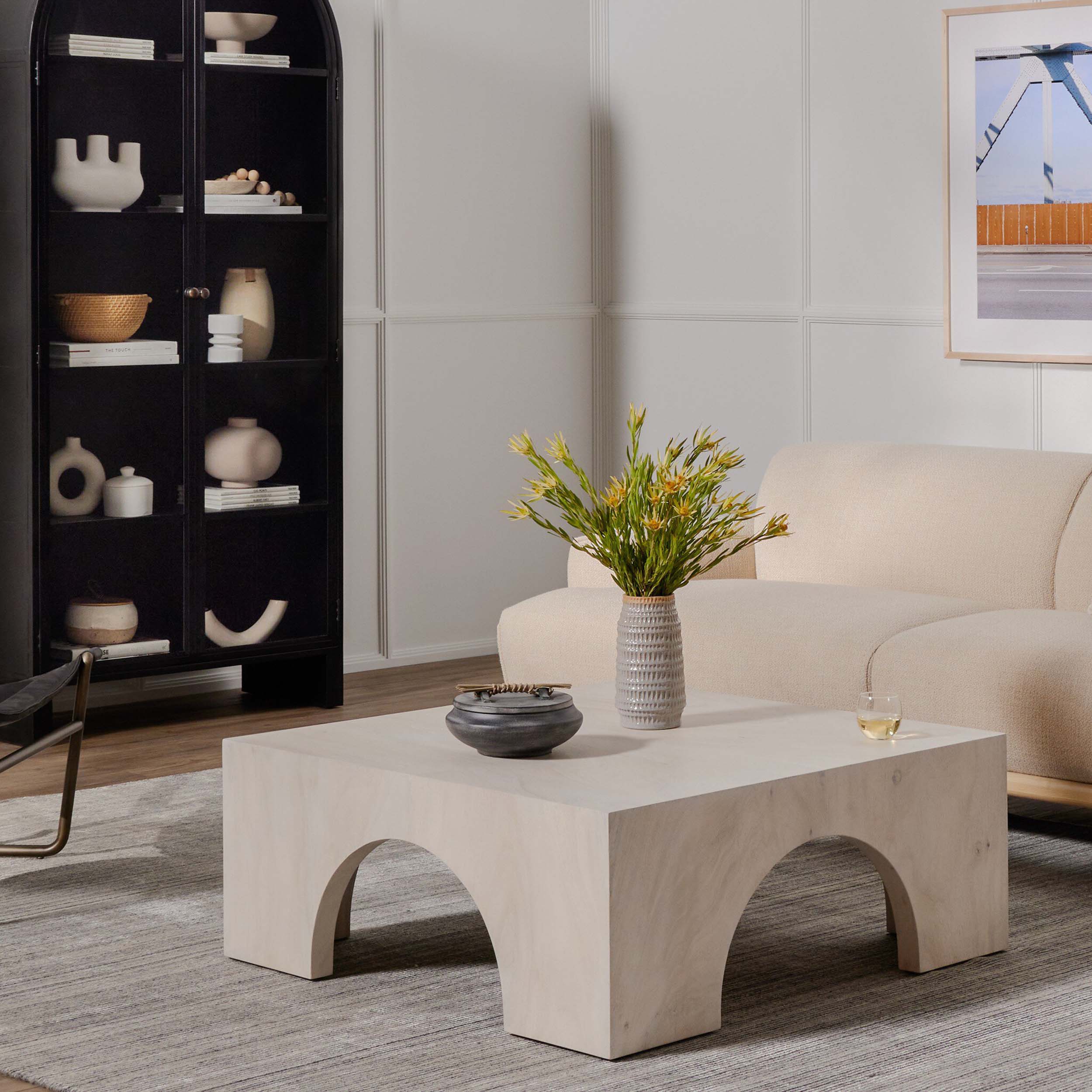 Fausto Coffee Table, Bleached Guanacaste