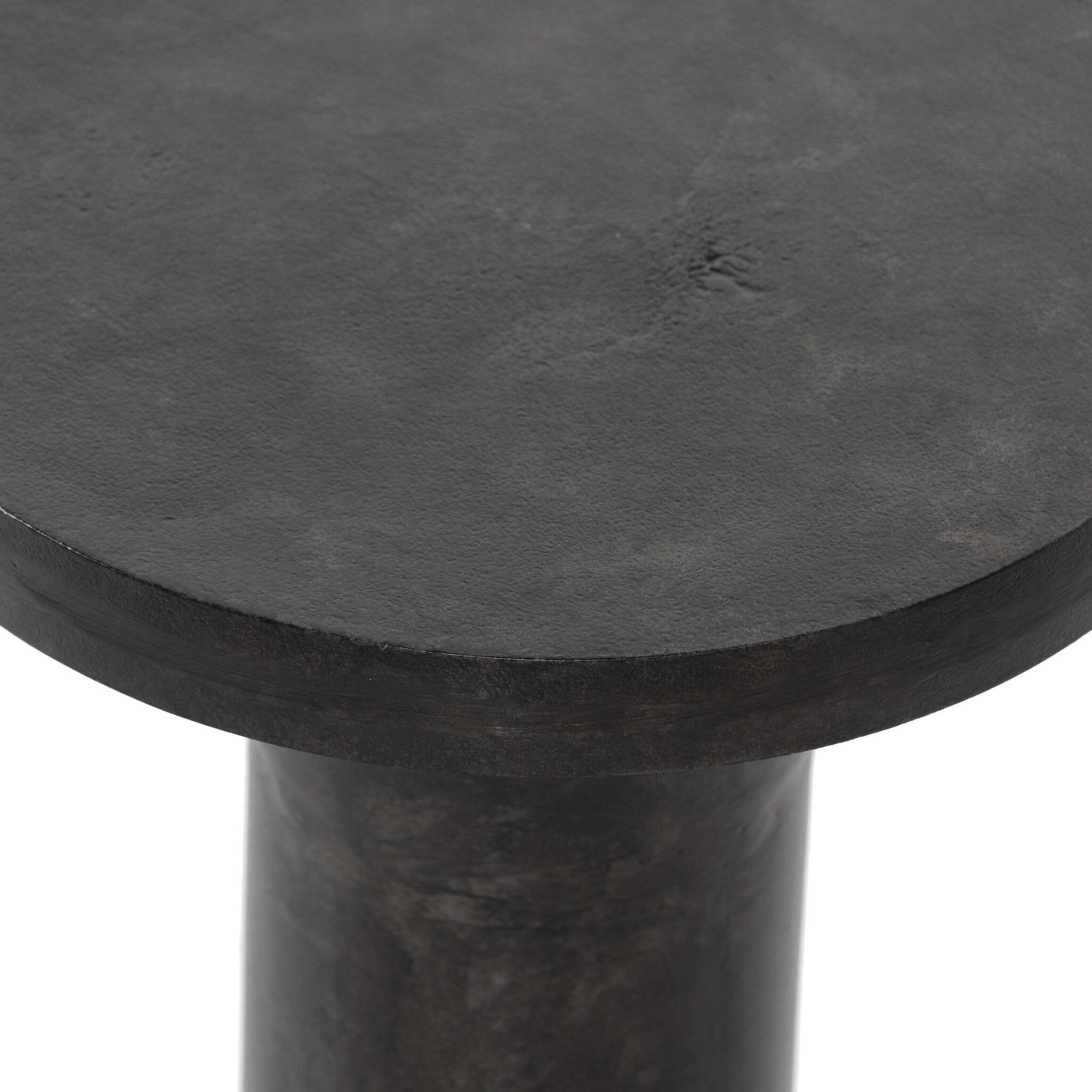 Gino End Table, Raw Black