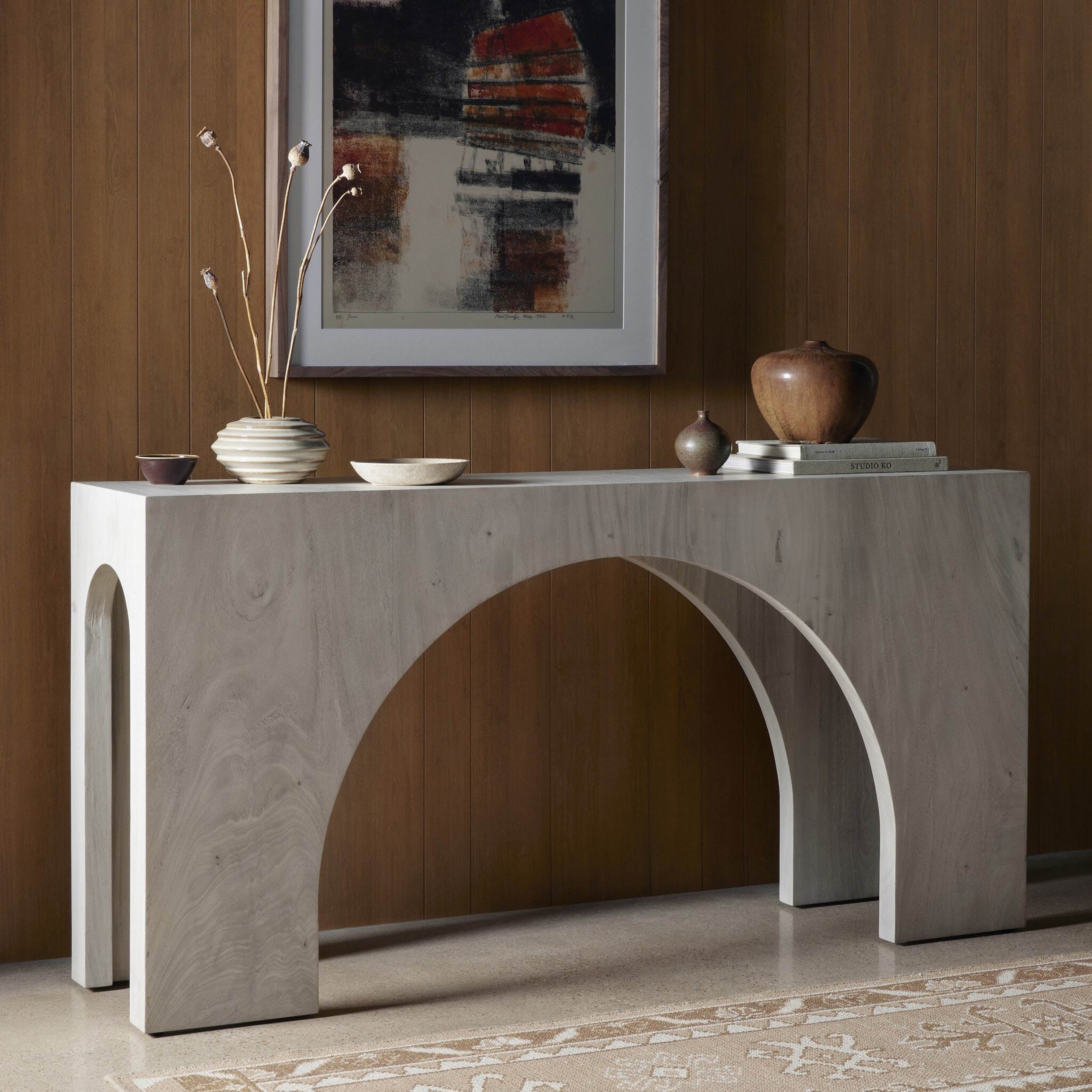 Fausto Console Table, Bleached Guanacaste