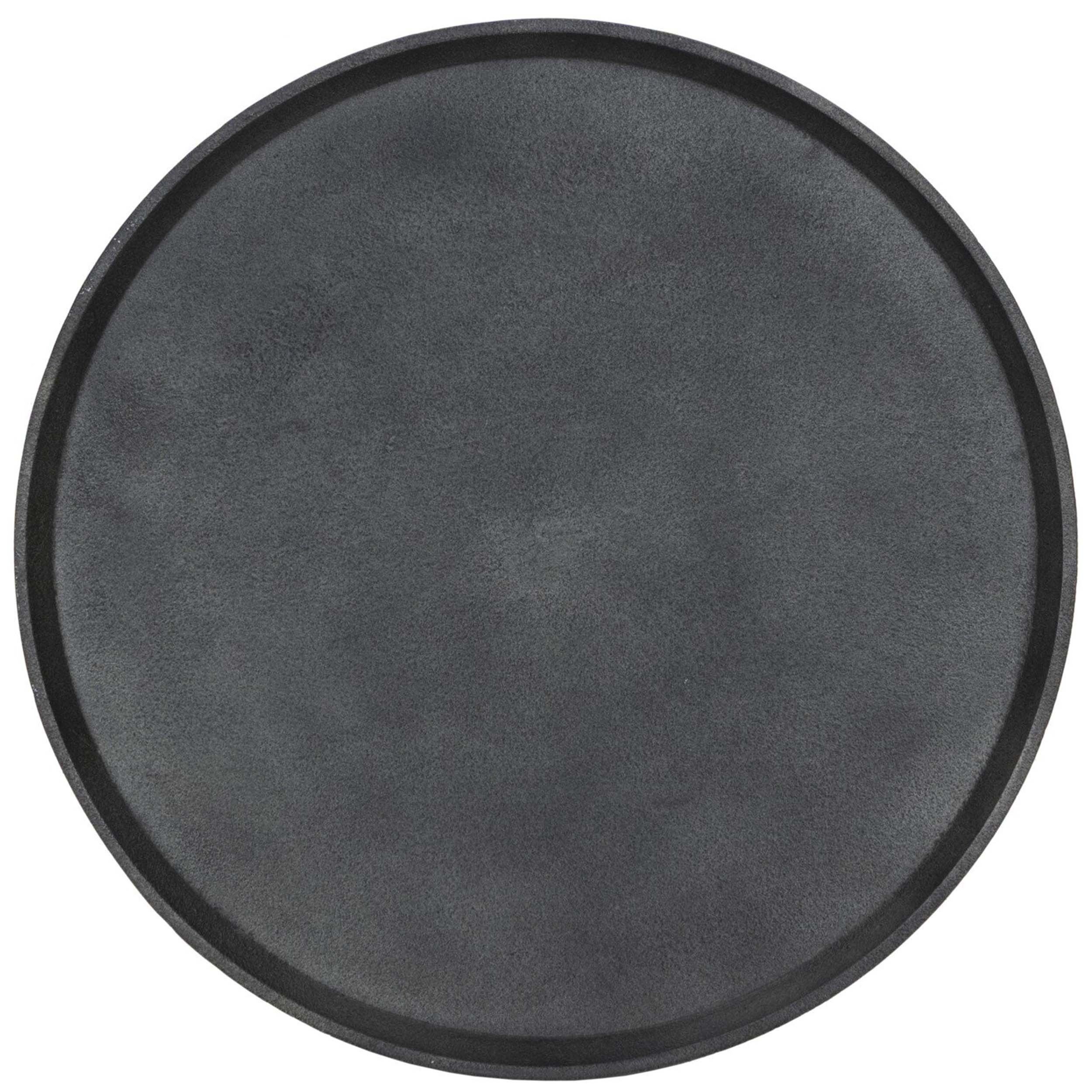 Cronos End Table, Hammered Grey, Polished Black Marble