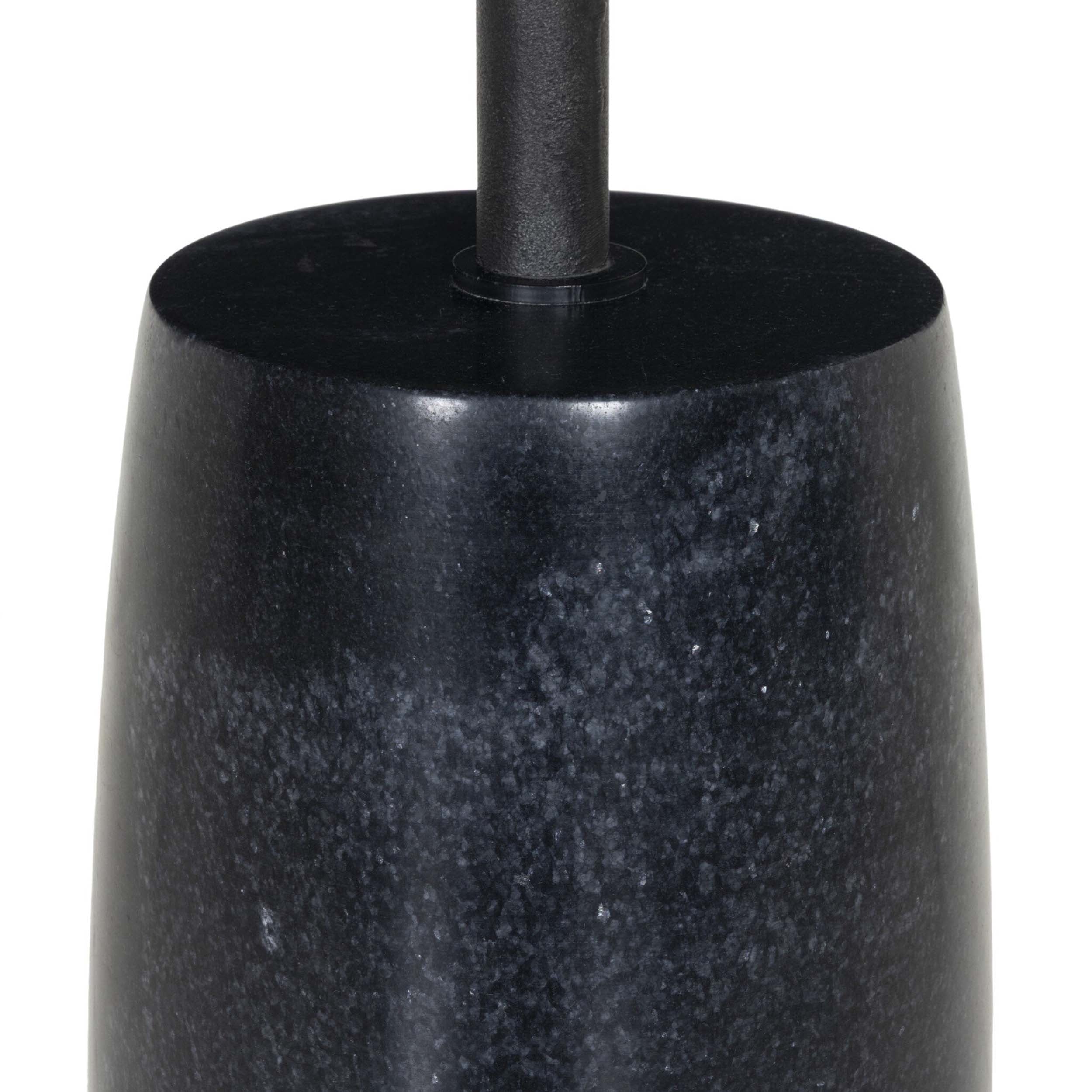Cronos End Table, Hammered Grey, Polished Black Marble