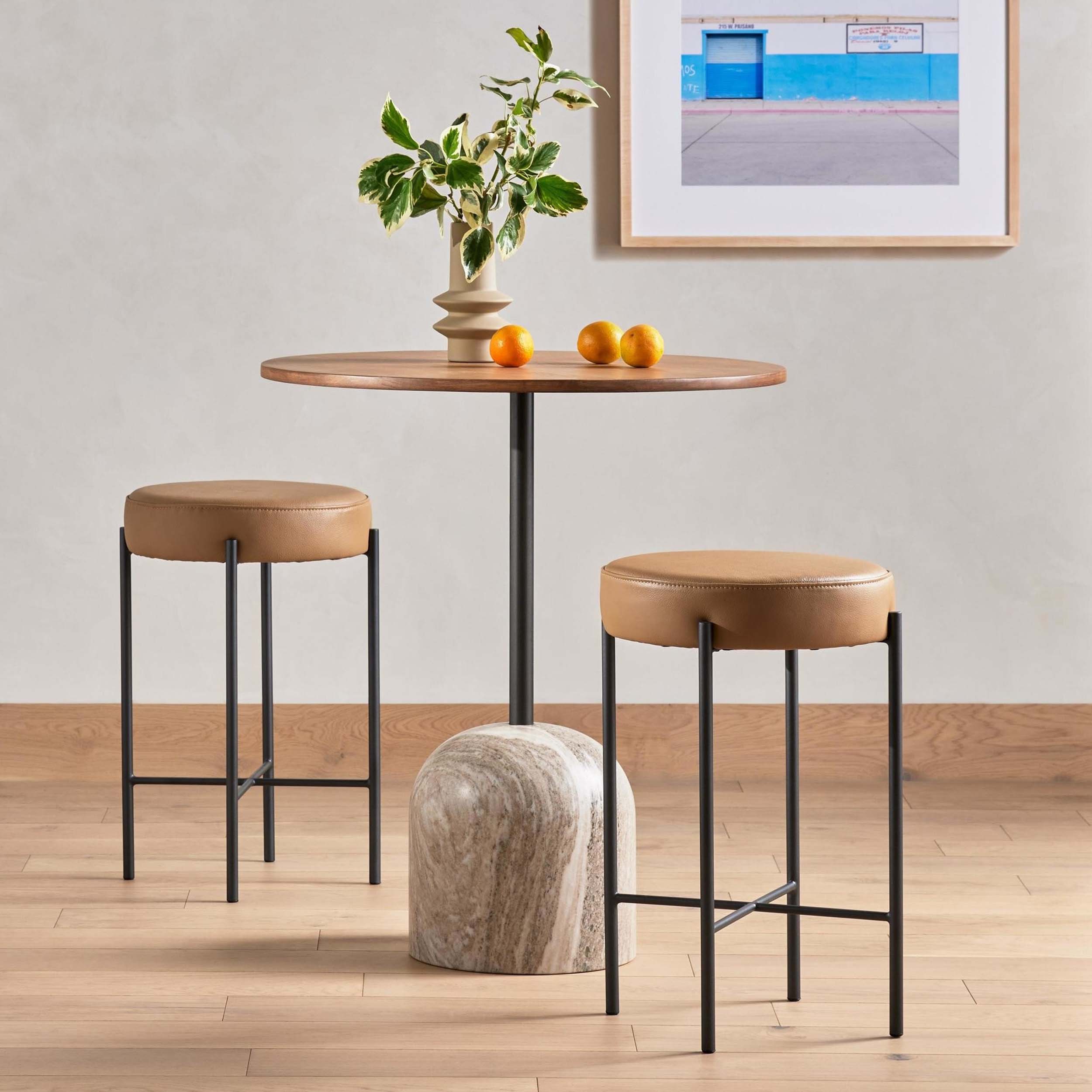 Nocona Bar + Counter Stool, Natural Leather